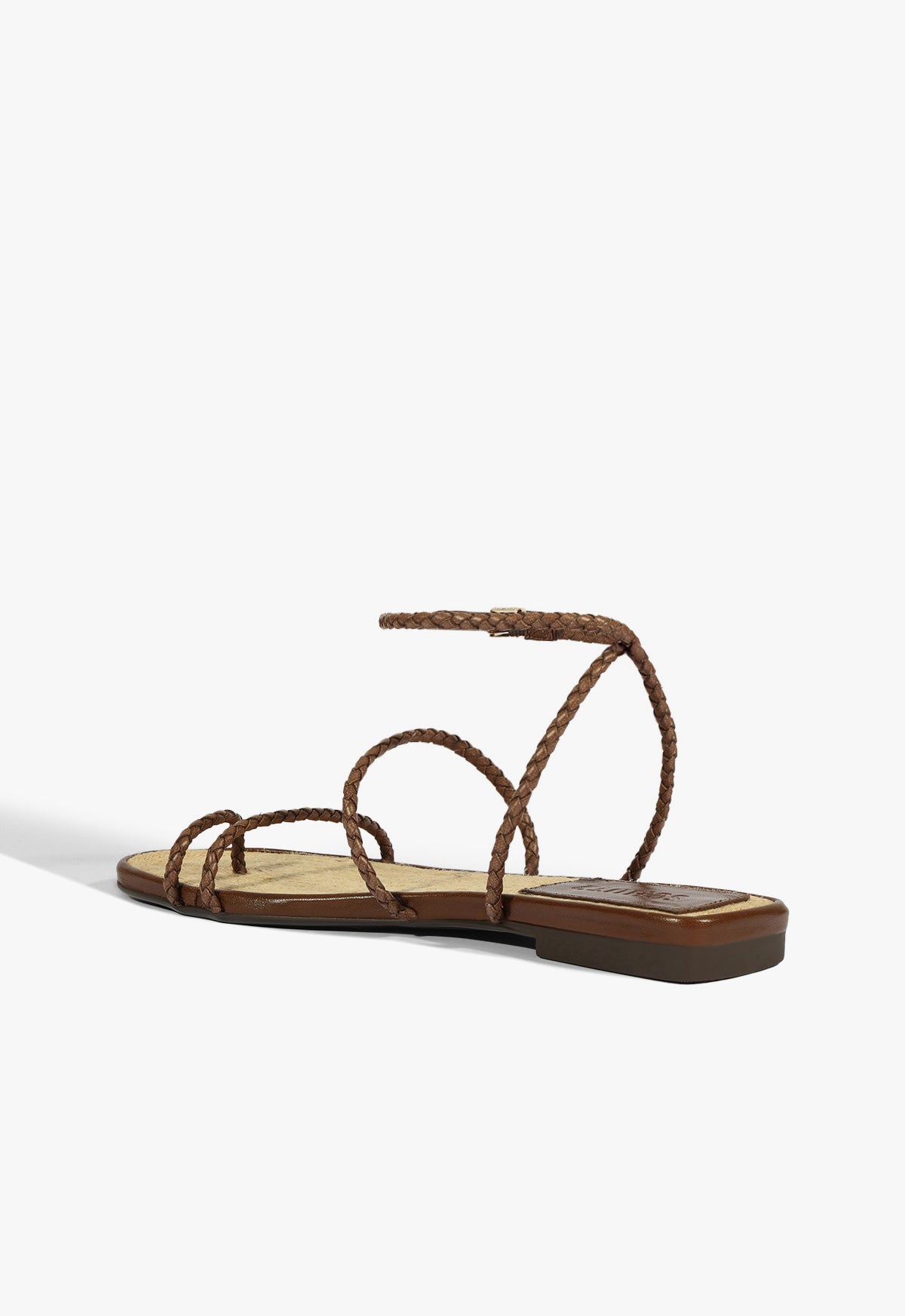 Schutz Kaya Brown Leather Flat Sandal