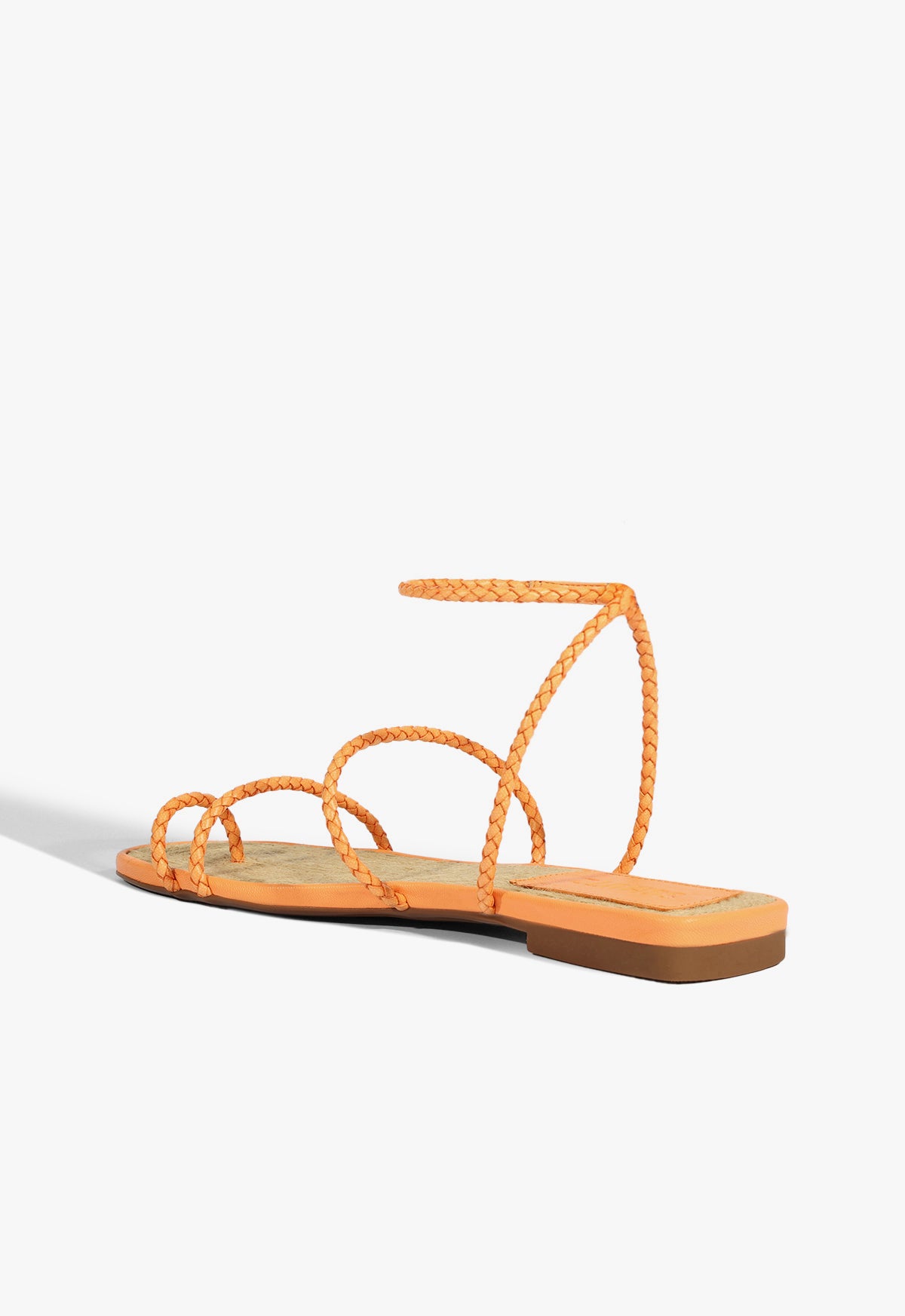 Schutz Kaya Orange Leather Flat Sandal