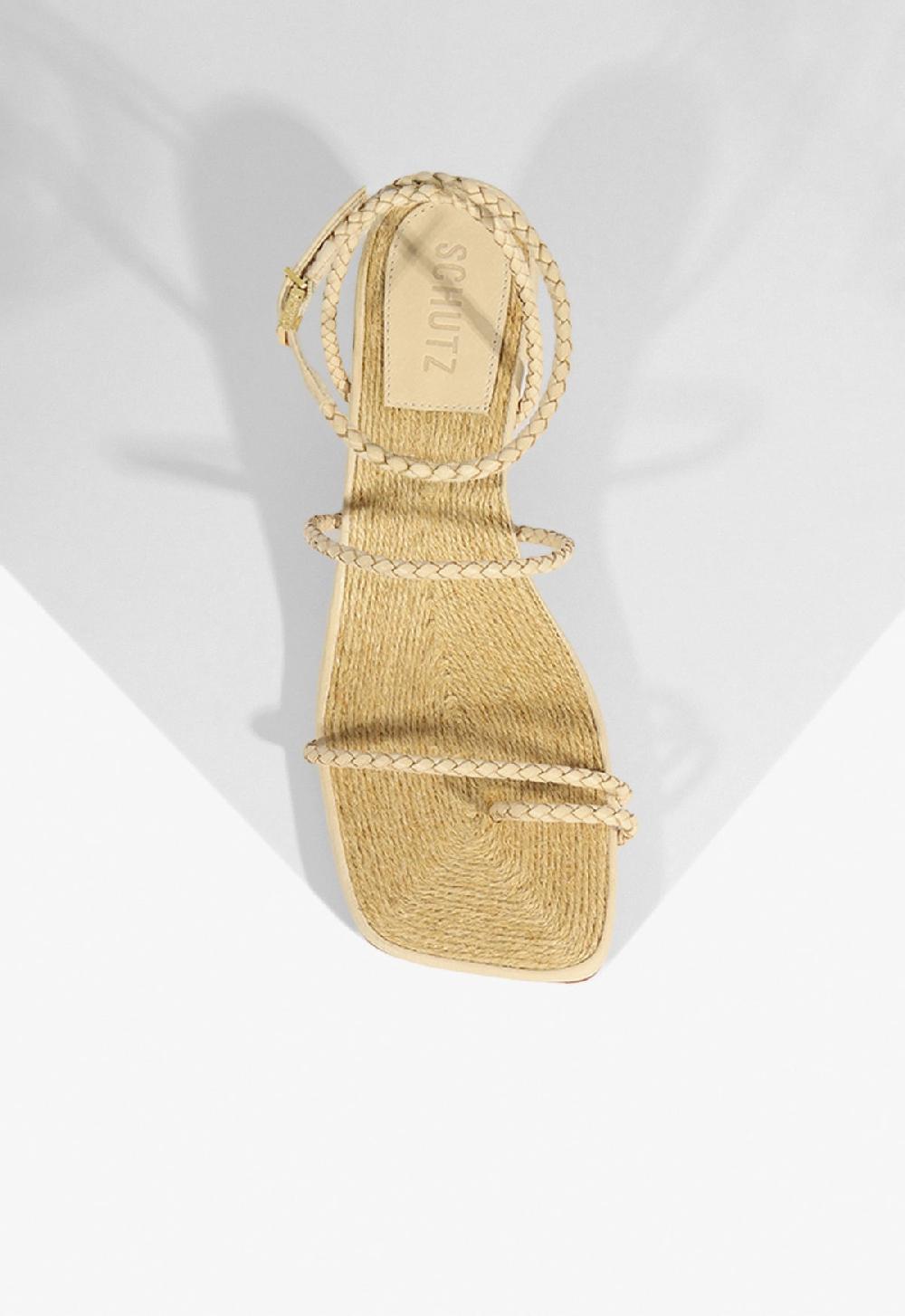 Schutz Kaya Straw Mid Sandal