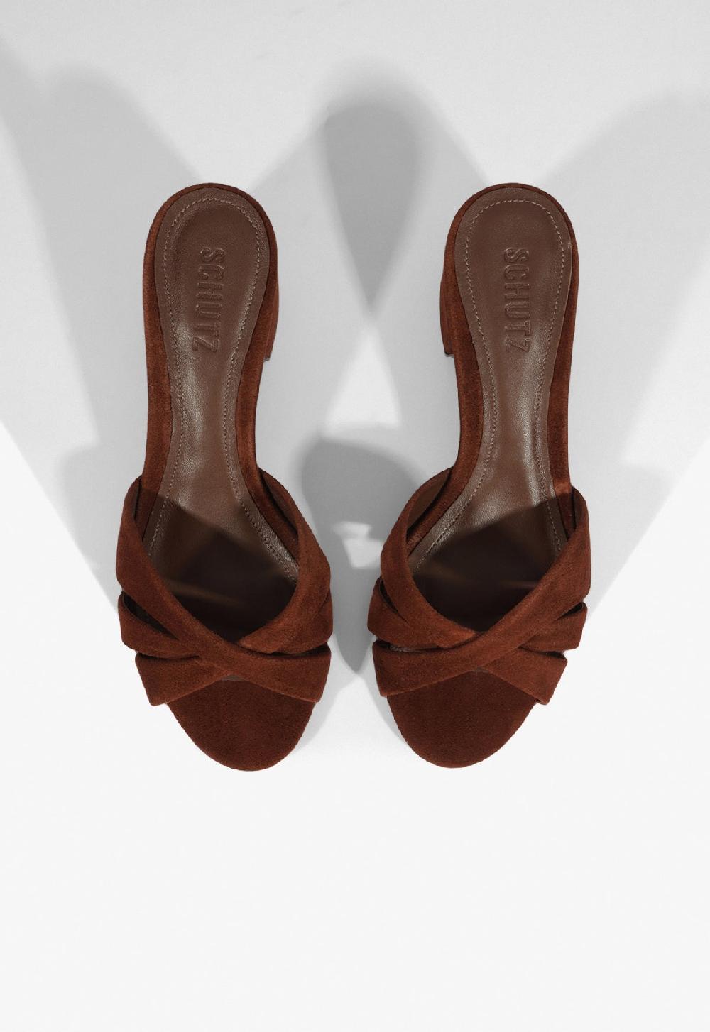 Schutz Keefa Block Mule Suede Sandal