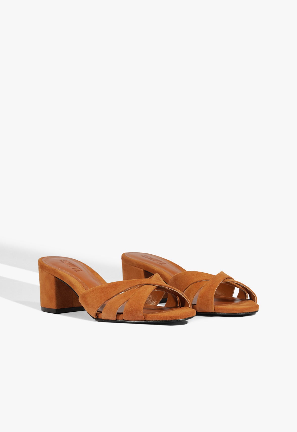 Schutz Keefa Block Mule Suede Sandal