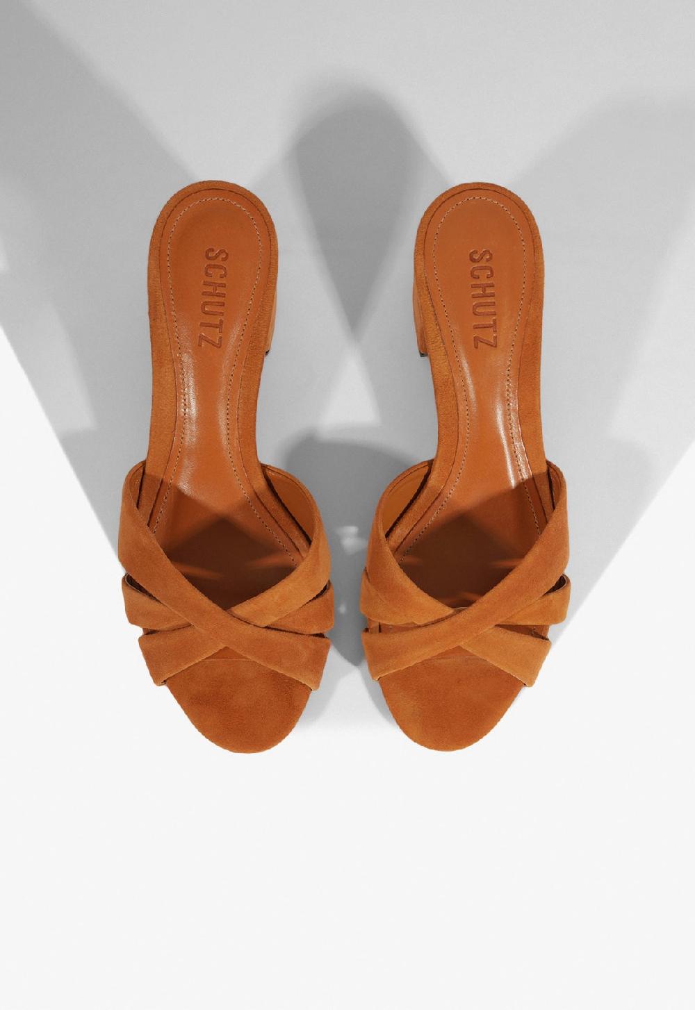 Schutz Keefa Block Mule Suede Sandal