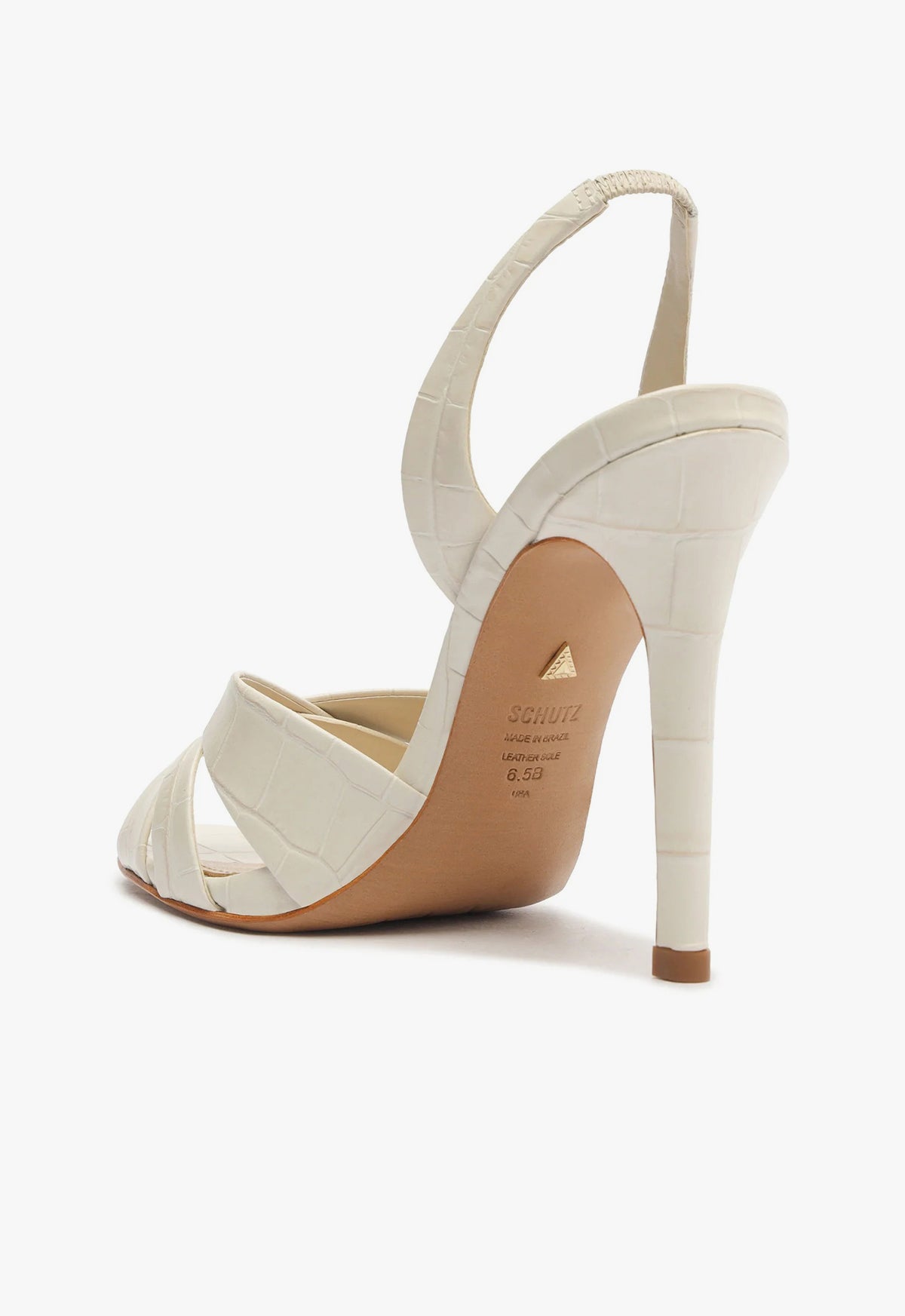 Schutz Keefa Crocodile-Embossed Leather Sandal