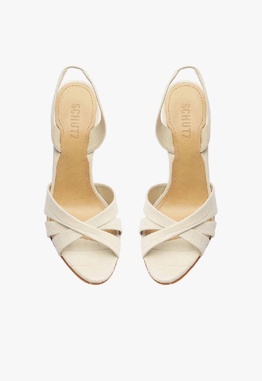 Schutz Keefa Crocodile-Embossed Leather Sandal