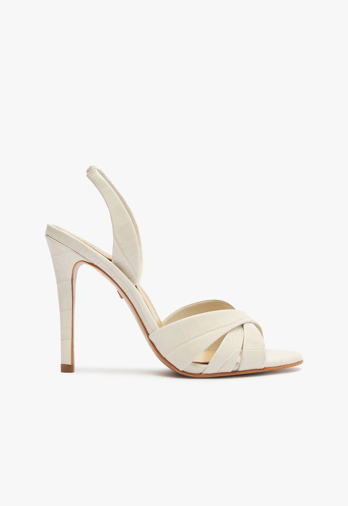 schutz Keefa Crocodile-Embossed Leather Sandal