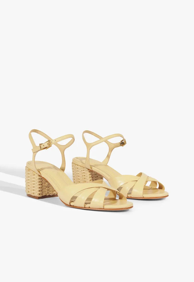 Schutz Keefa Mid Block Leather Sandal