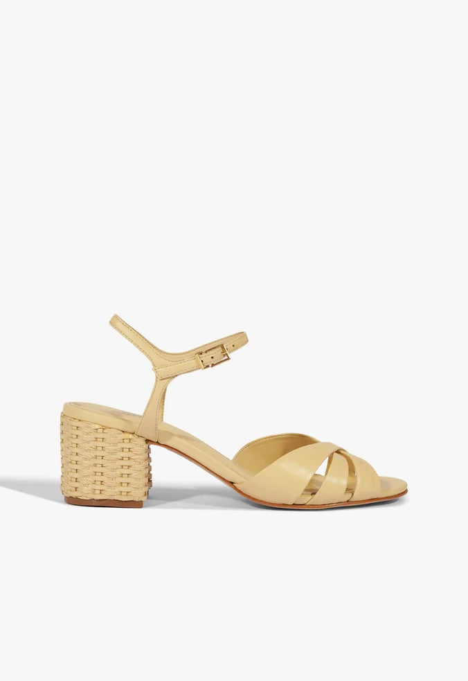 schutz Keefa Mid Block Leather Sandal