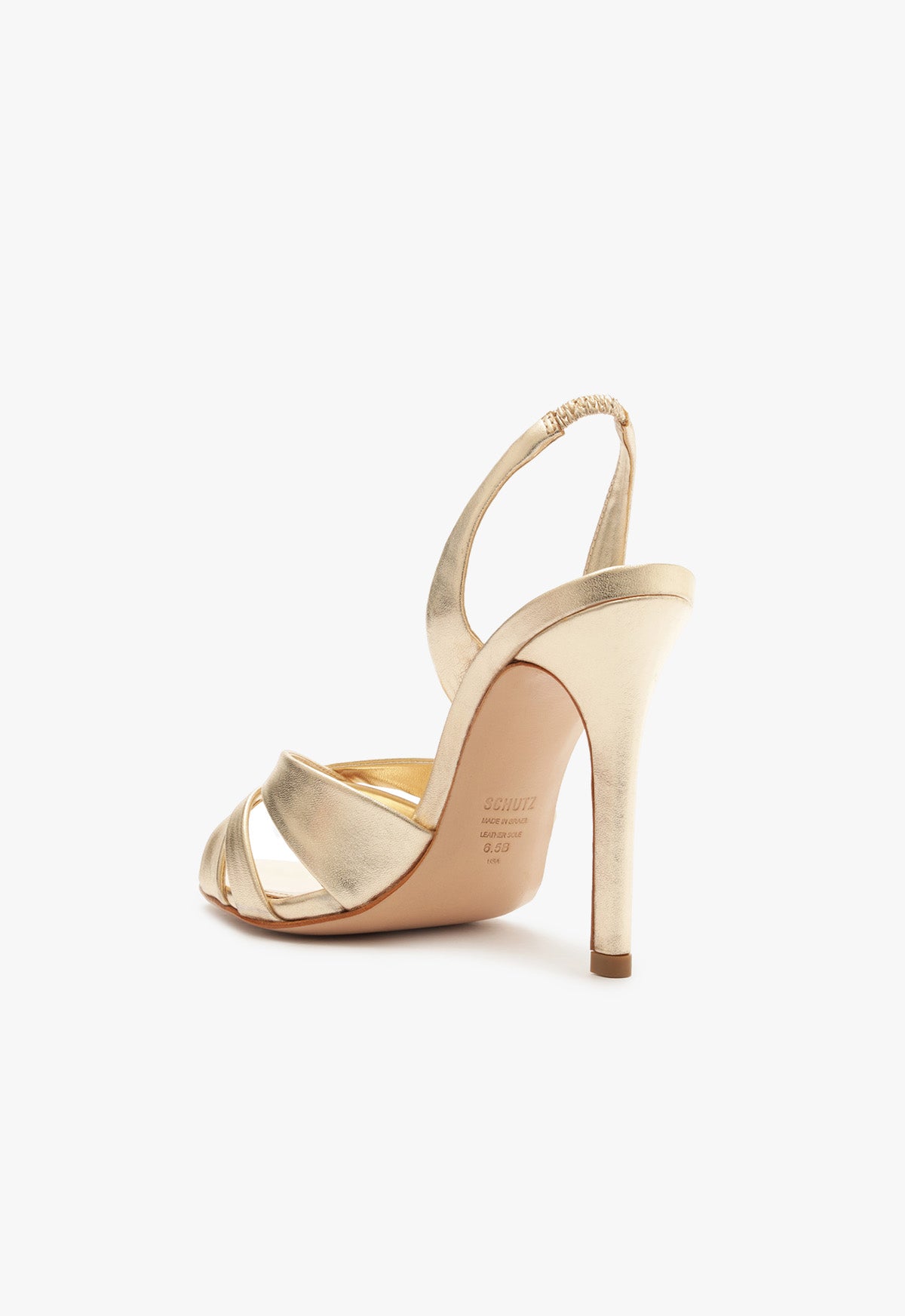 Schutz Keefa Sling Metallic Leather Sandal