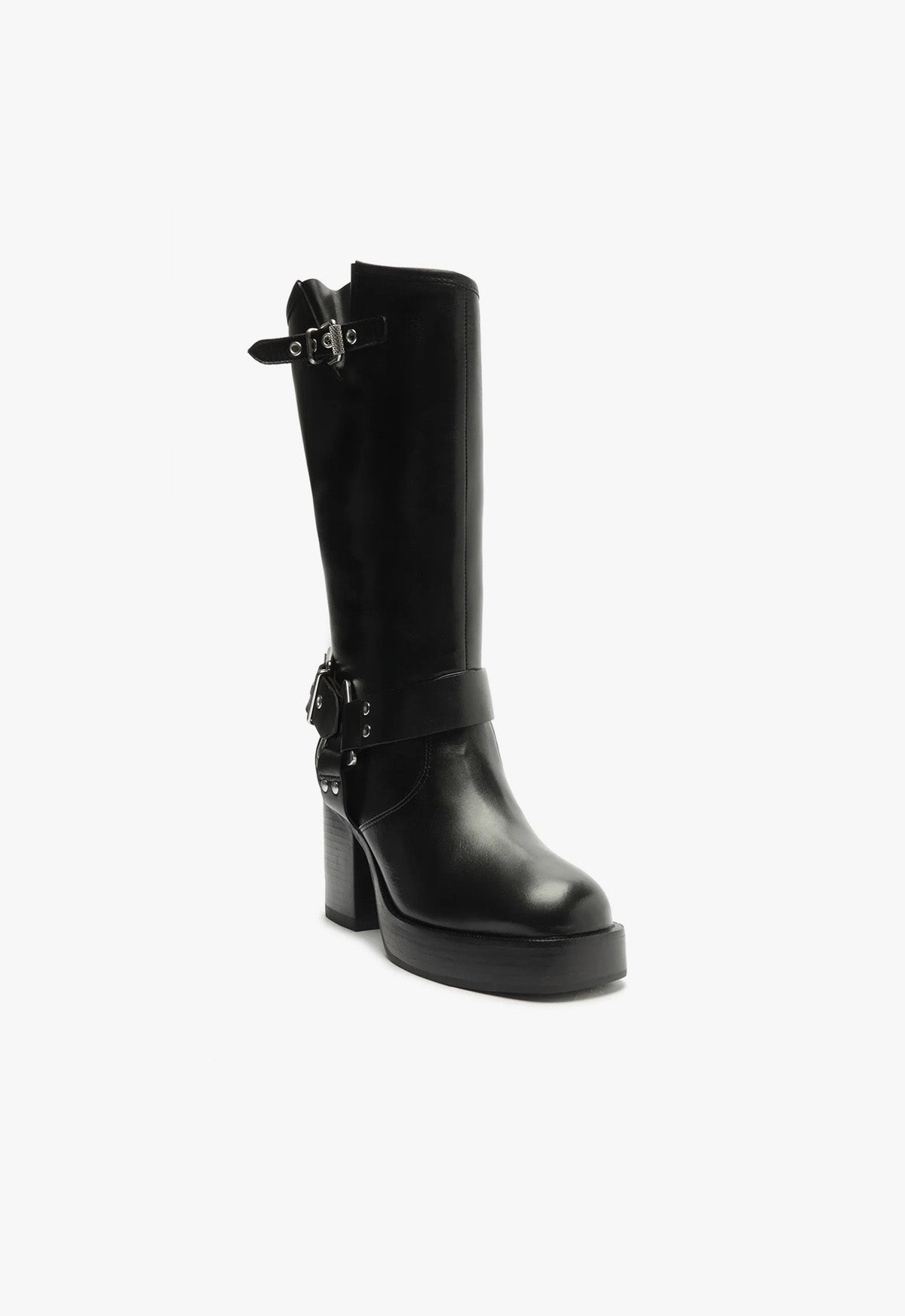 Schutz Kiara Block Atanado Leather Boot