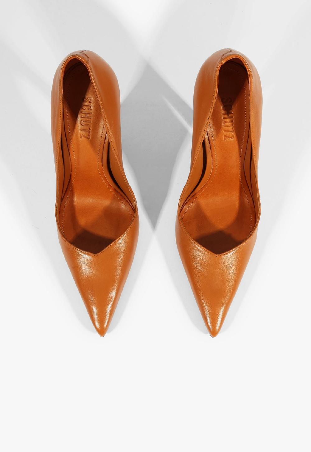 Schutz Lexi High Sculptural Brown Pump