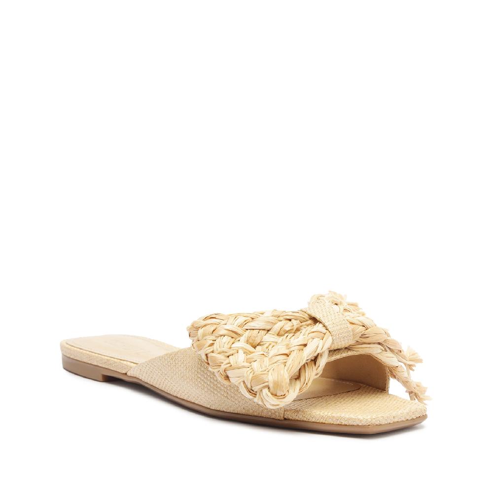 Schutz Lienne Straw Flat Sandal