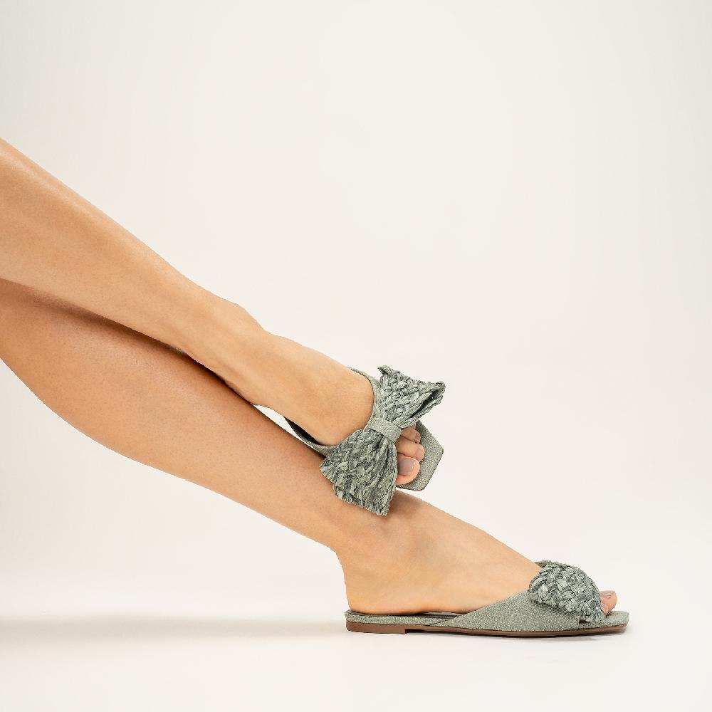 Schutz Lienne Straw Flat Sandal