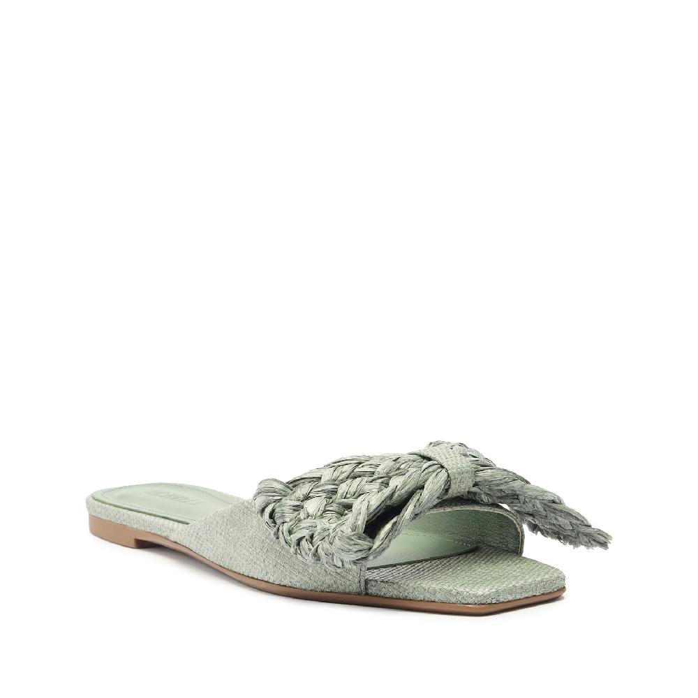 Schutz Lienne Straw Flat Sandal
