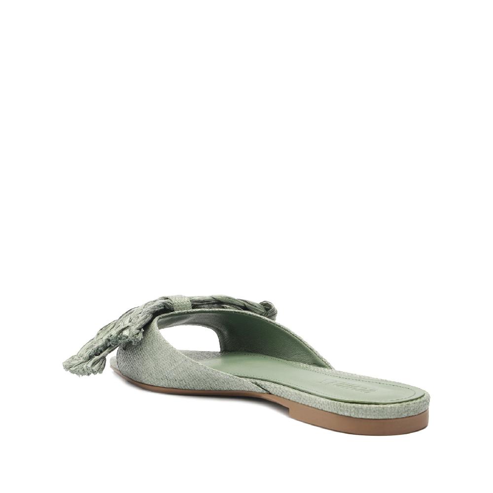 Schutz Lienne Straw Flat Sandal