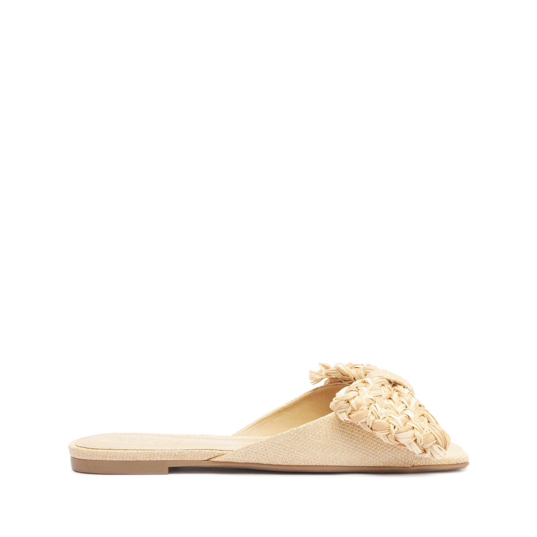 schutz Lienne Straw Flat Sandal