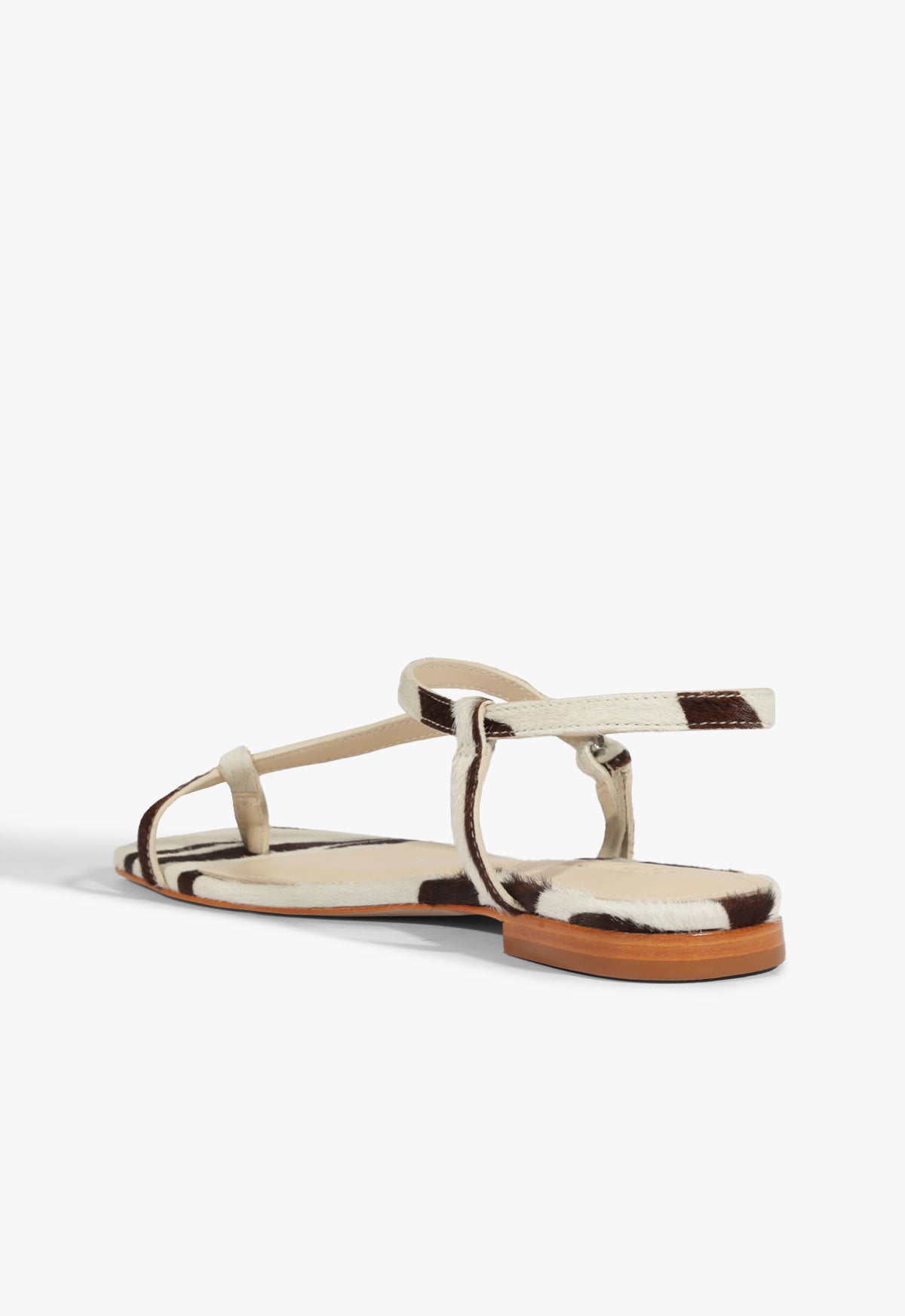 Schutz Lisa Animal Print Leather Flat Sandal