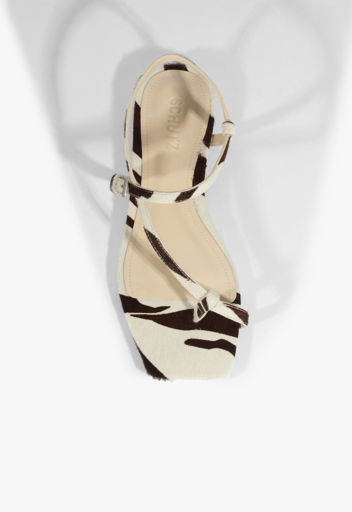 Schutz Lisa Animal Print Leather Flat Sandal