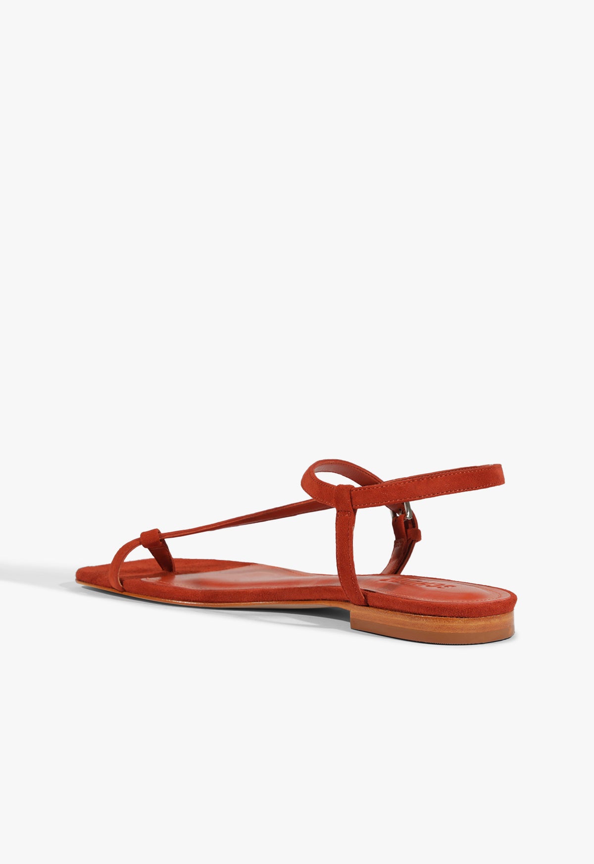 Schutz Lisa Red Suede Flat Sandal