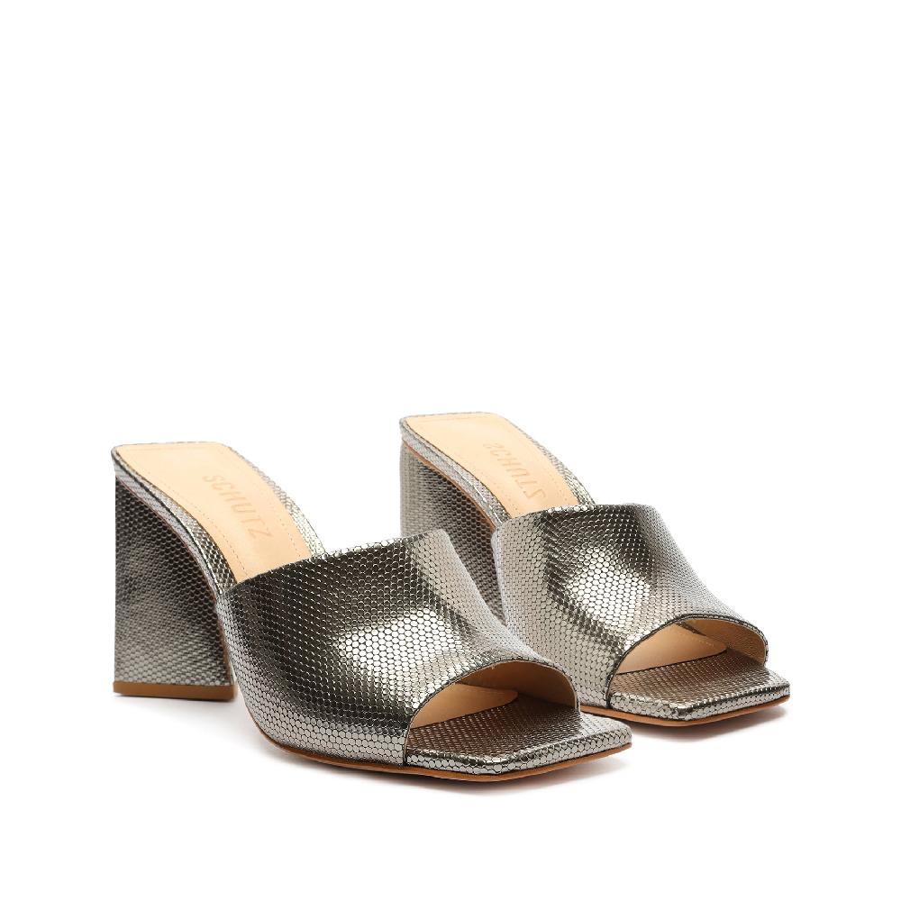 Schutz Lizah Metallic Leather Sandal
