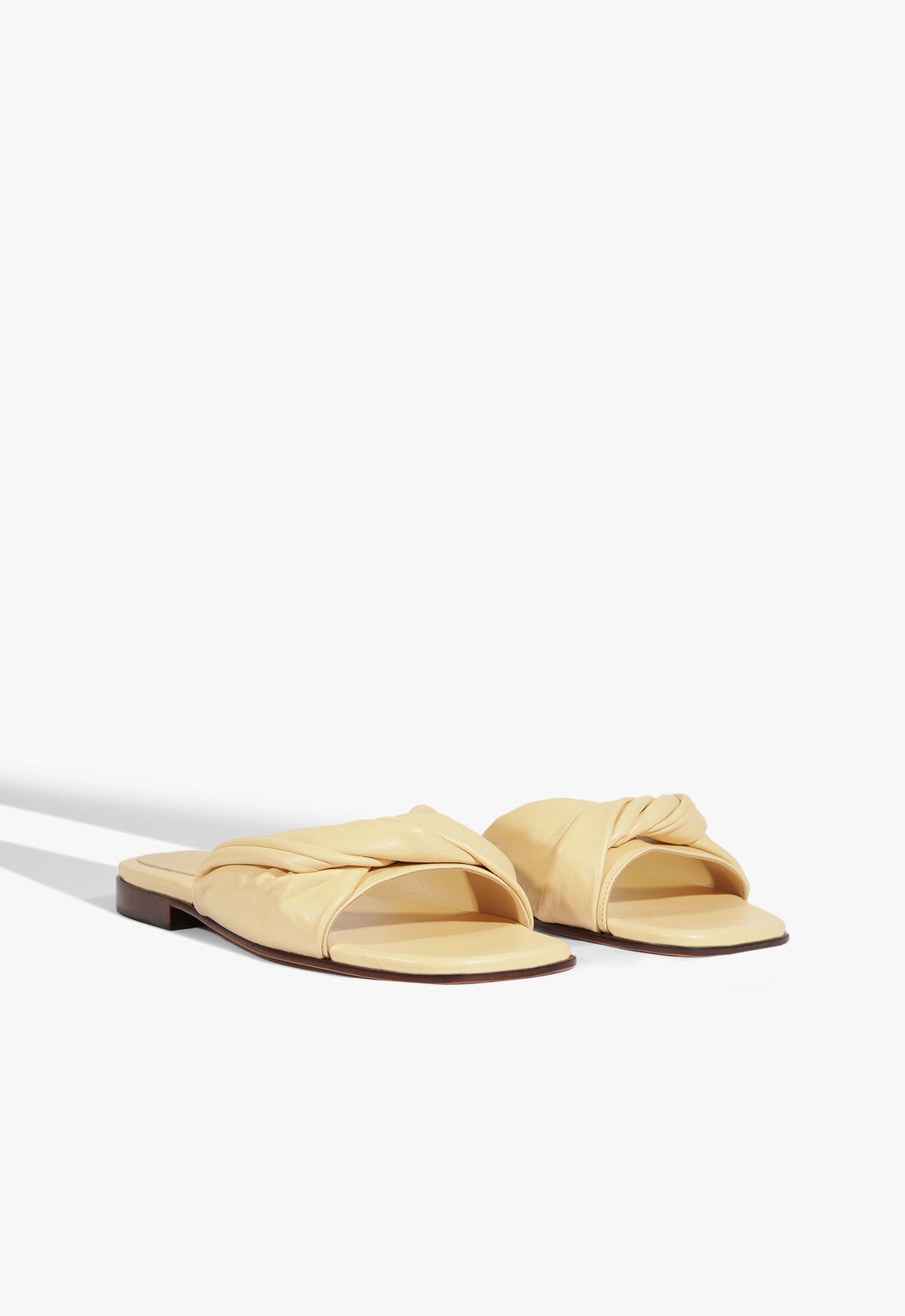 Schutz Lori Beige Leather Flat Sandal