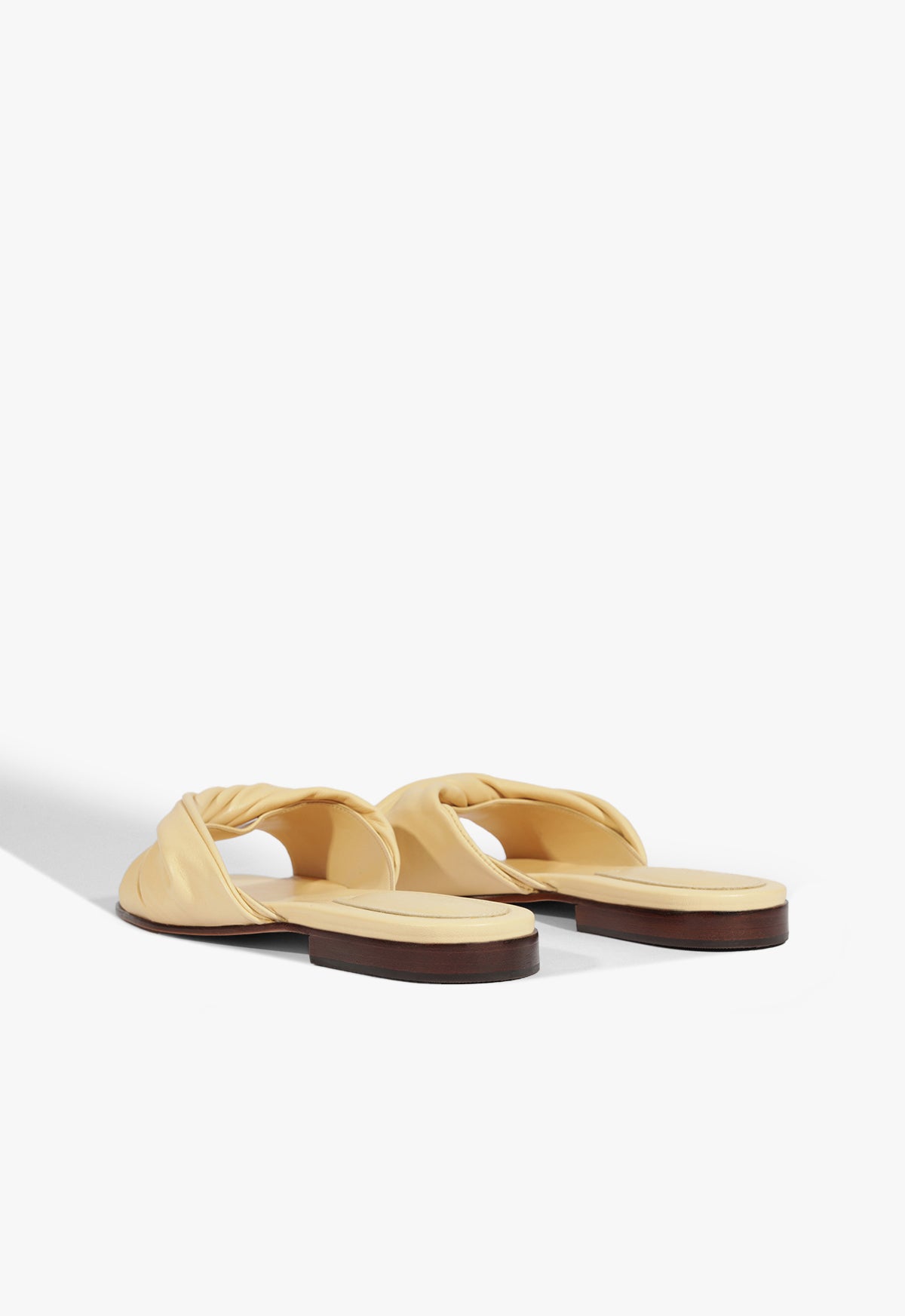Schutz Lori Beige Leather Flat Sandal