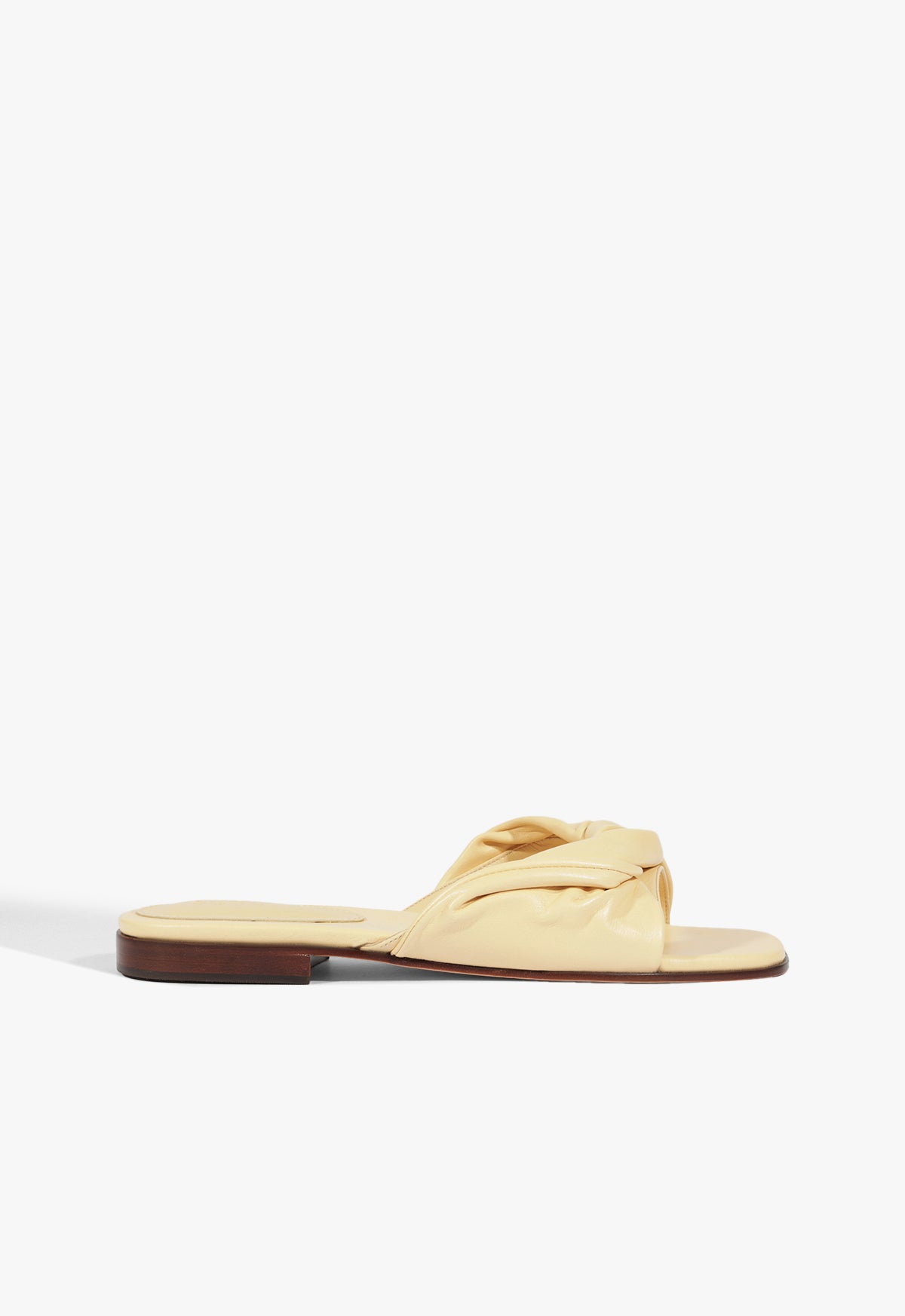 schutz Lori Beige Leather Flat Sandal