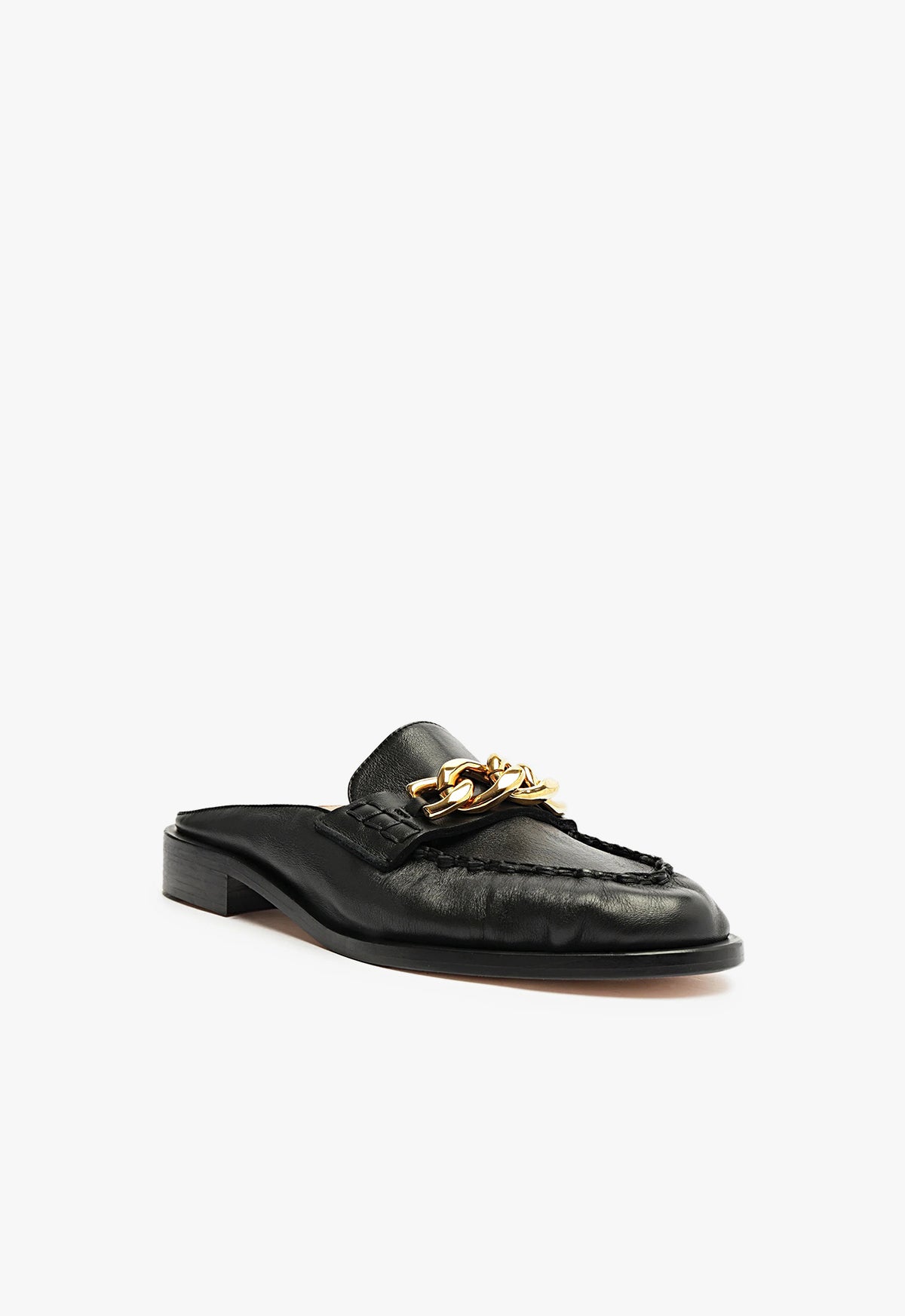 Schutz Luca Chain Leather Flat
