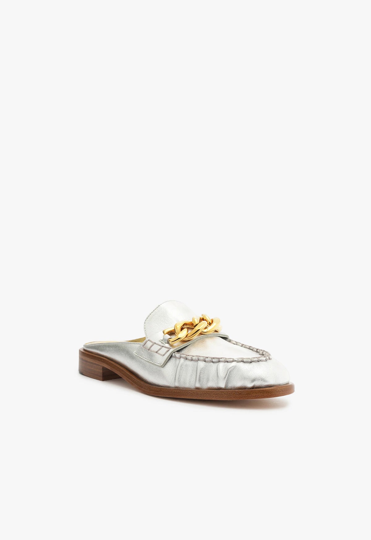 Schutz Luca Chain Leather Flat