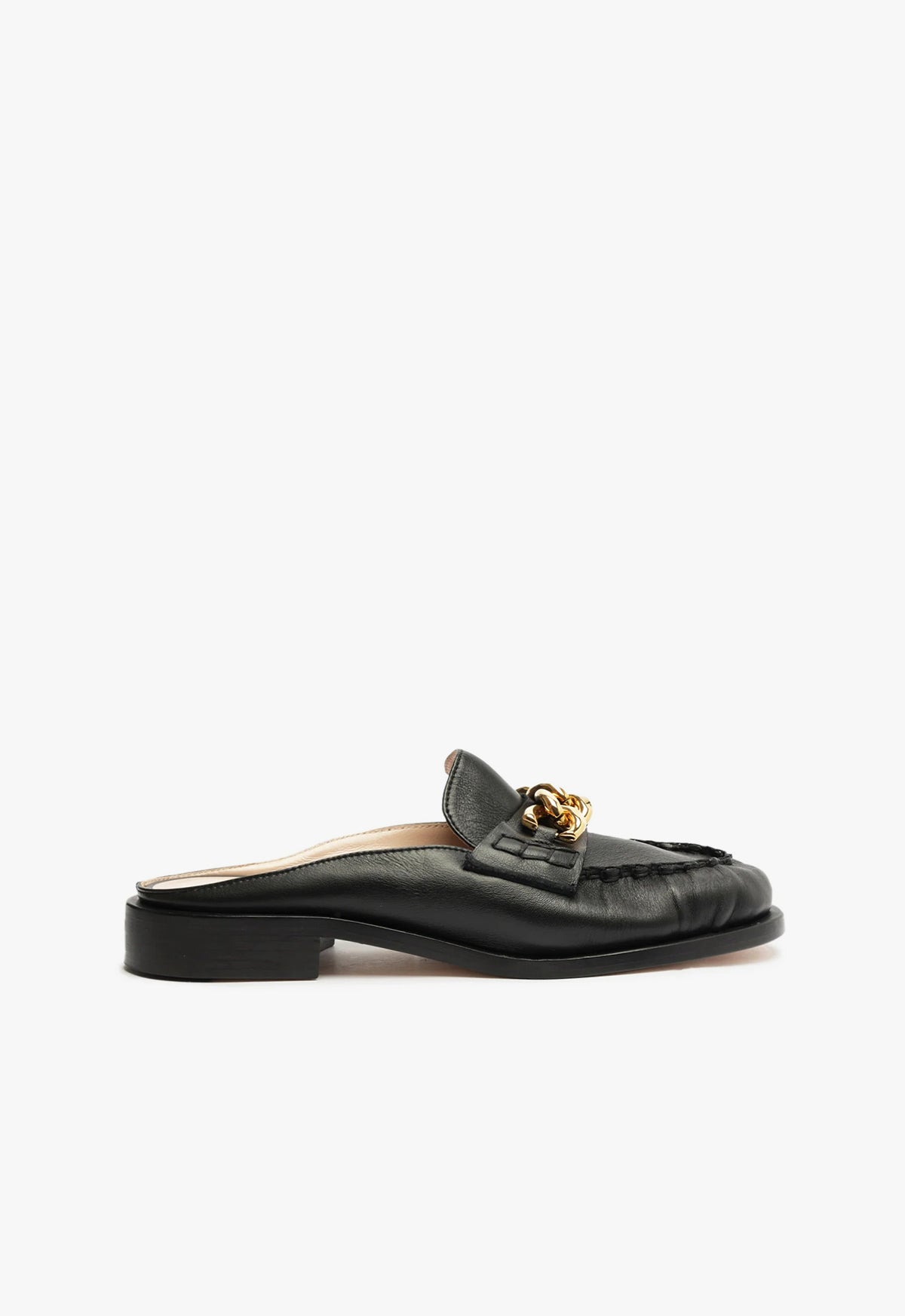 schutz Luca Chain Leather Flat