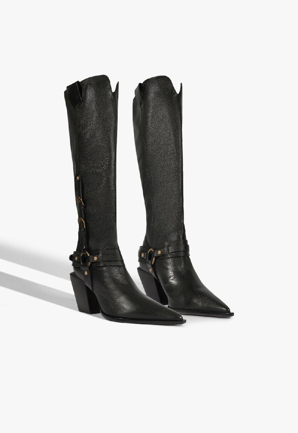 Schutz Maine Up Buckle Leather Boot