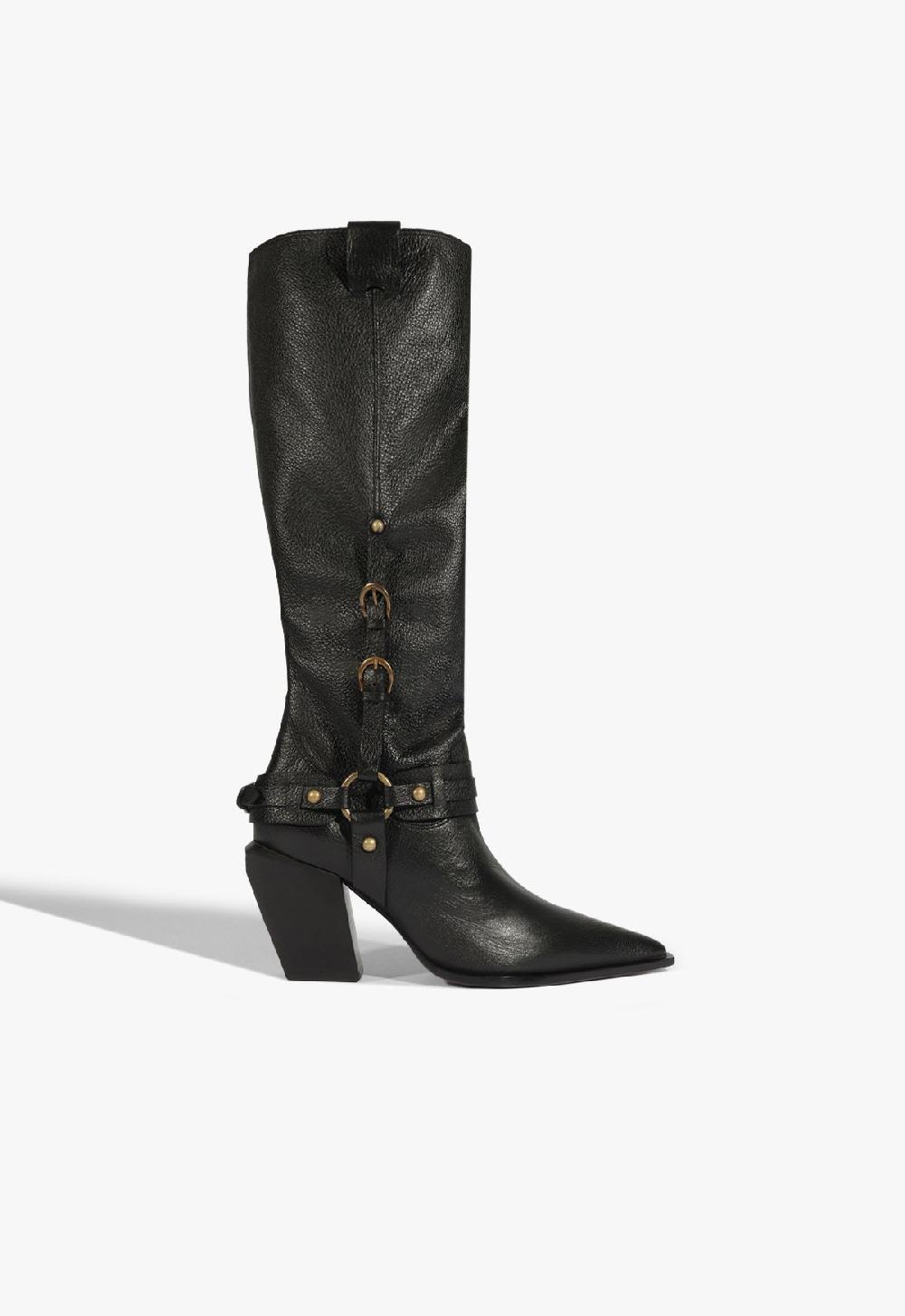 schutz Maine Up Buckle Leather Boot