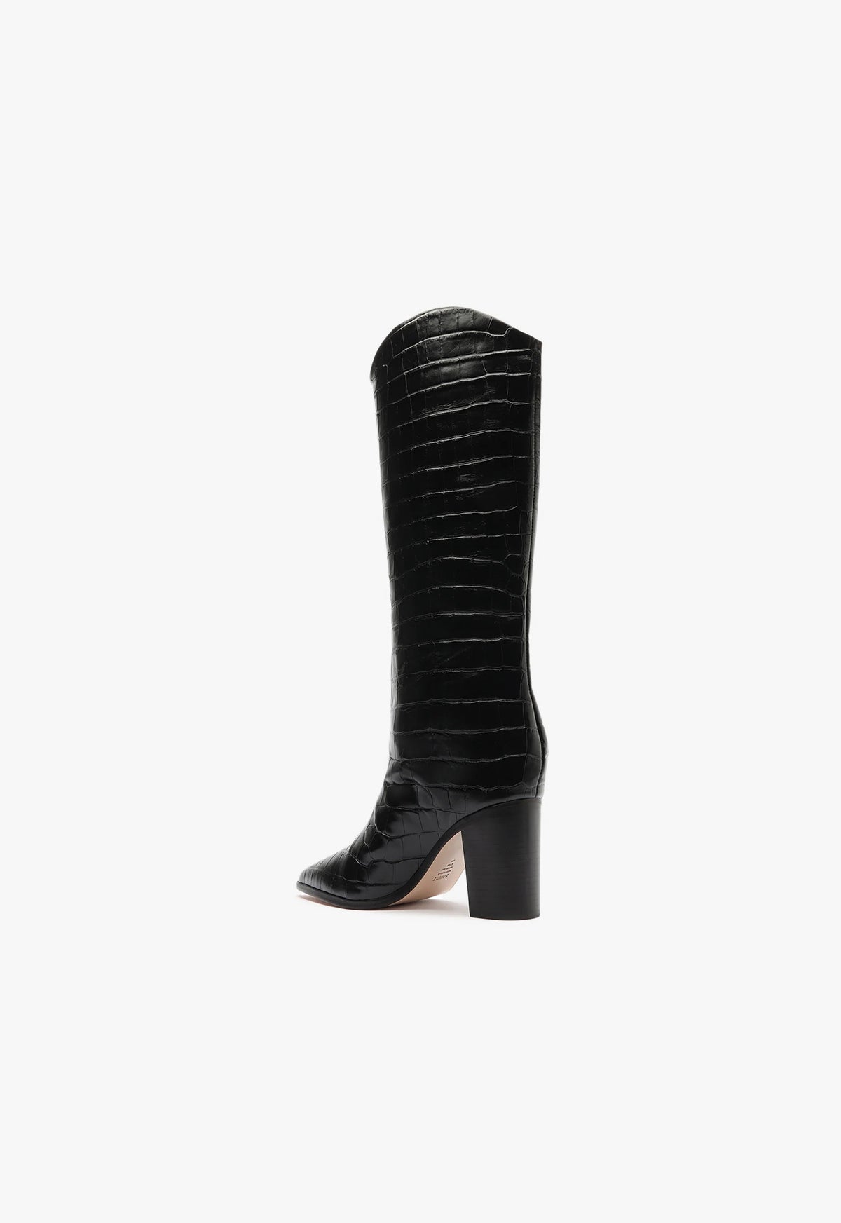 Schutz Maryana Block Wide Crocodile Boot