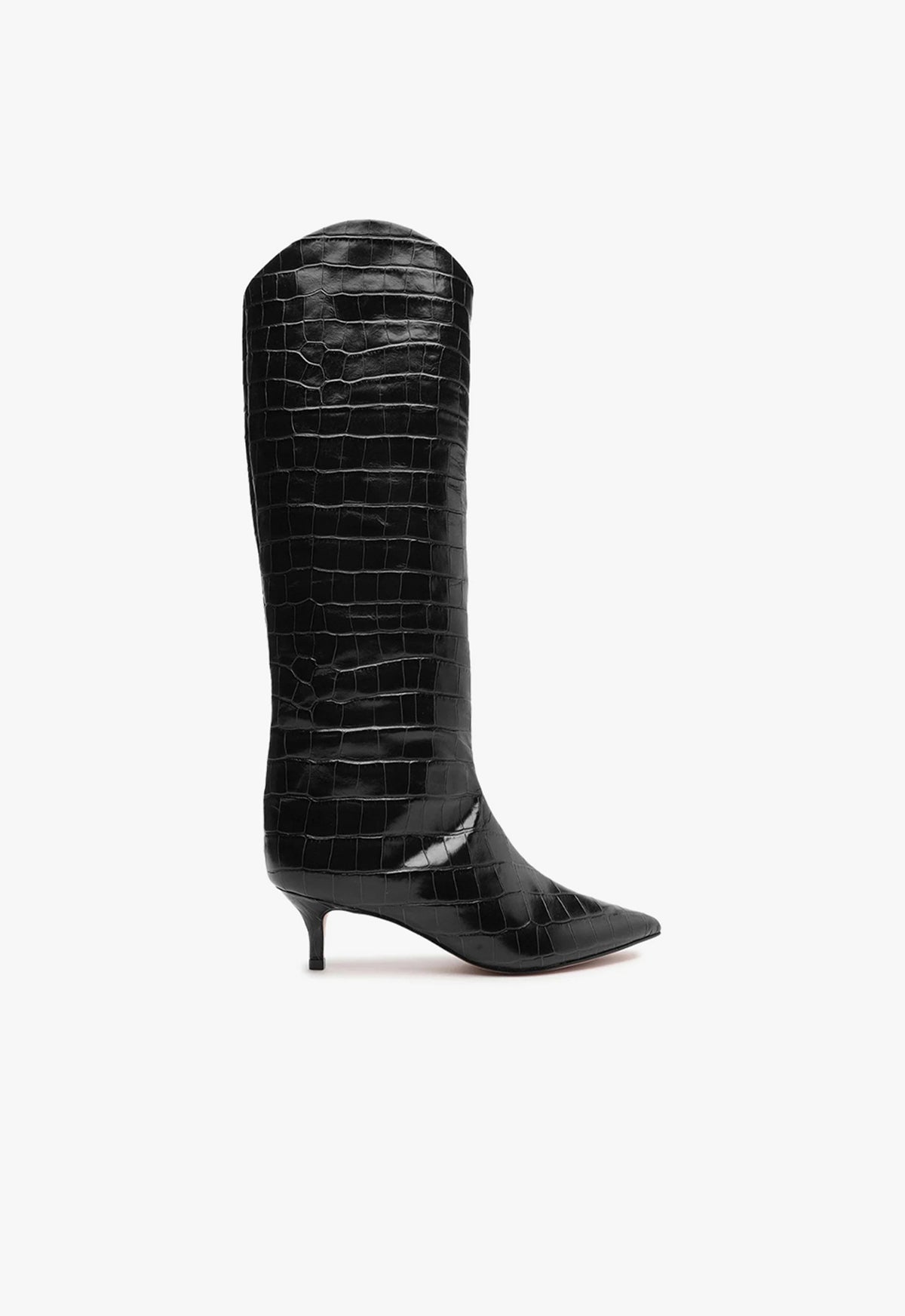 schutz Maryana Lo Crocodile-Embossed Leather Boot