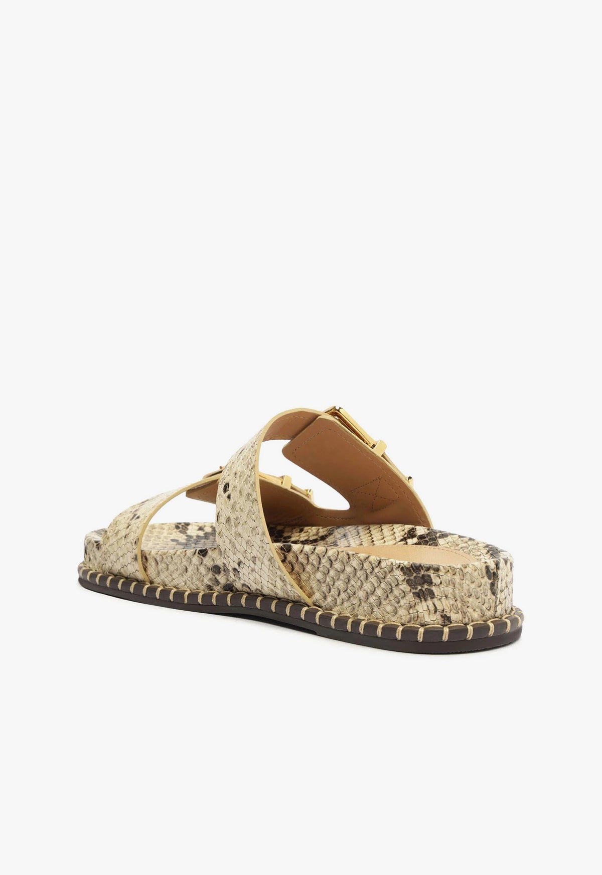 Schutz Naomi Sporty Snake-Embossed Leather Sandal