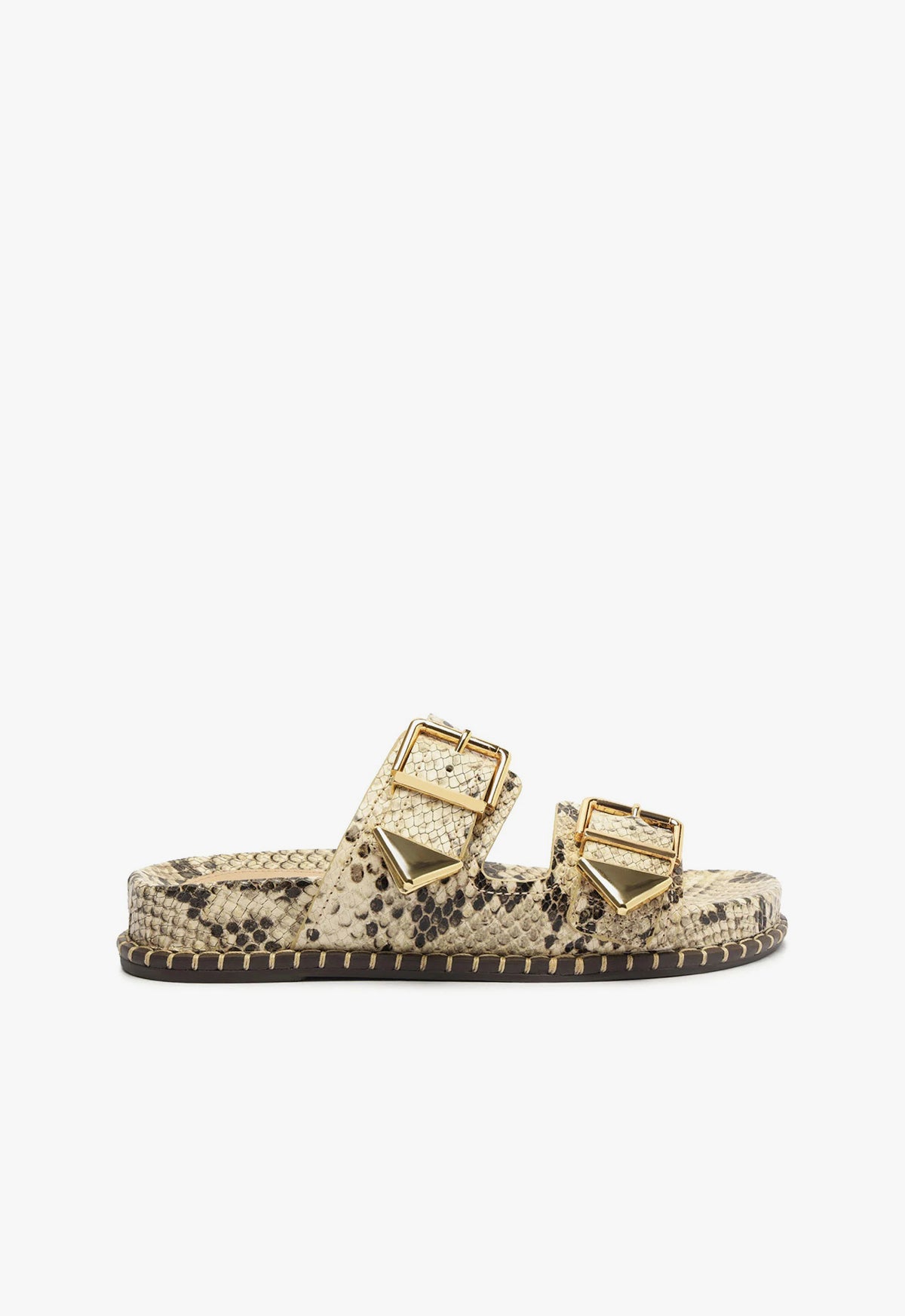 schutz Naomi Sporty Snake-Embossed Leather Sandal