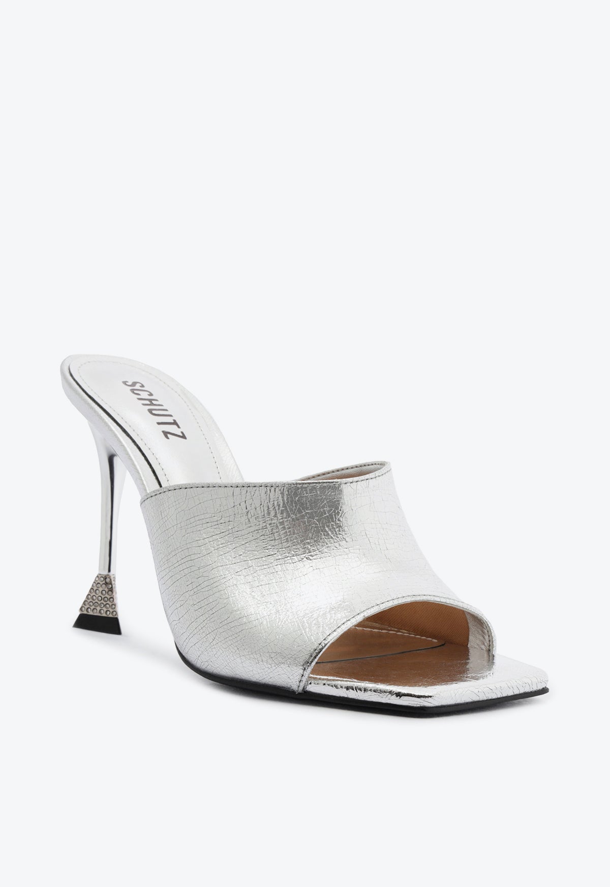 Schutz Nattie Metallic Leather Sandal