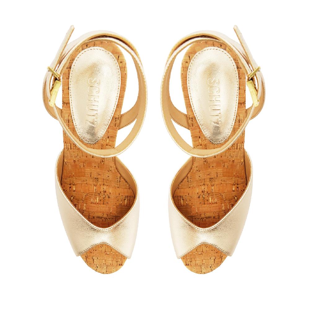 Schutz Neith Metallic Leather Sandal