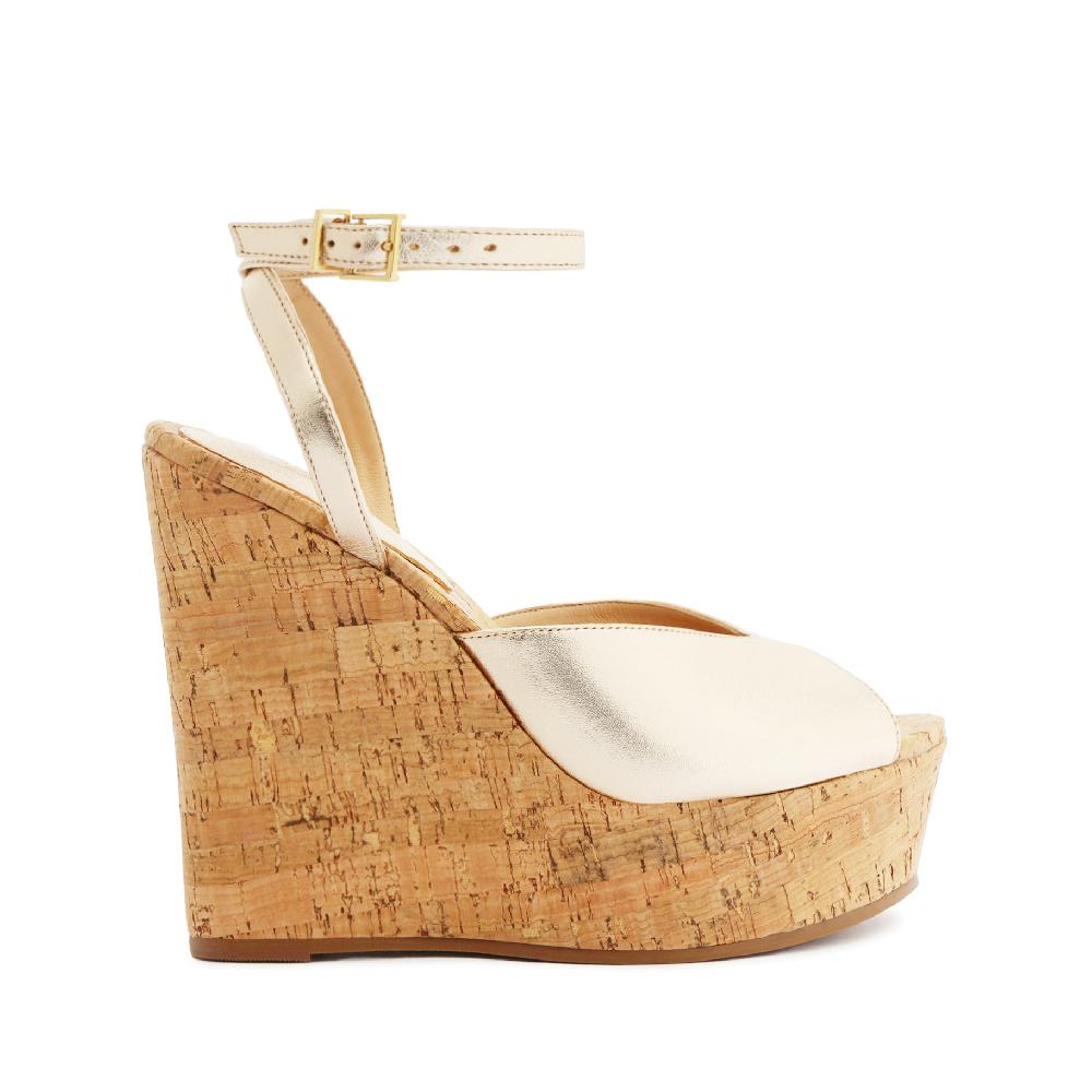 schutz Neith Metallic Leather Sandal