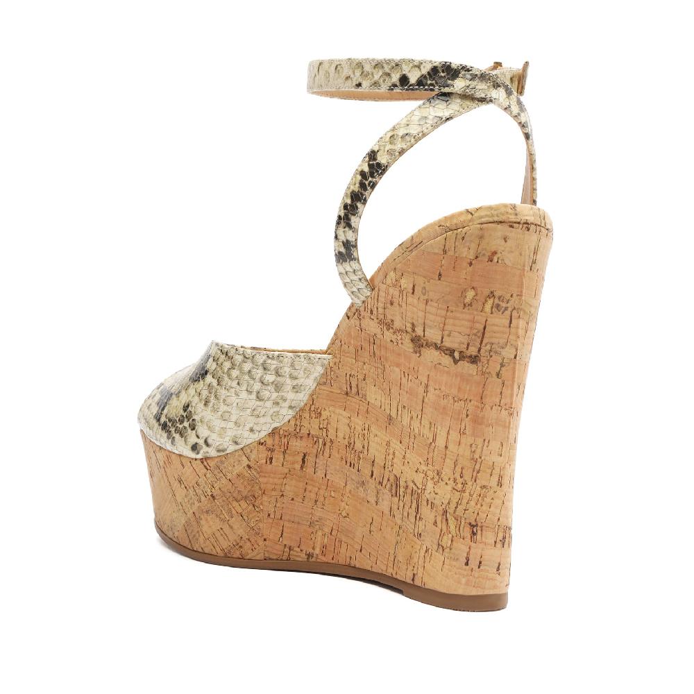 Schutz Neith Snake-Embossed Leather Sandal