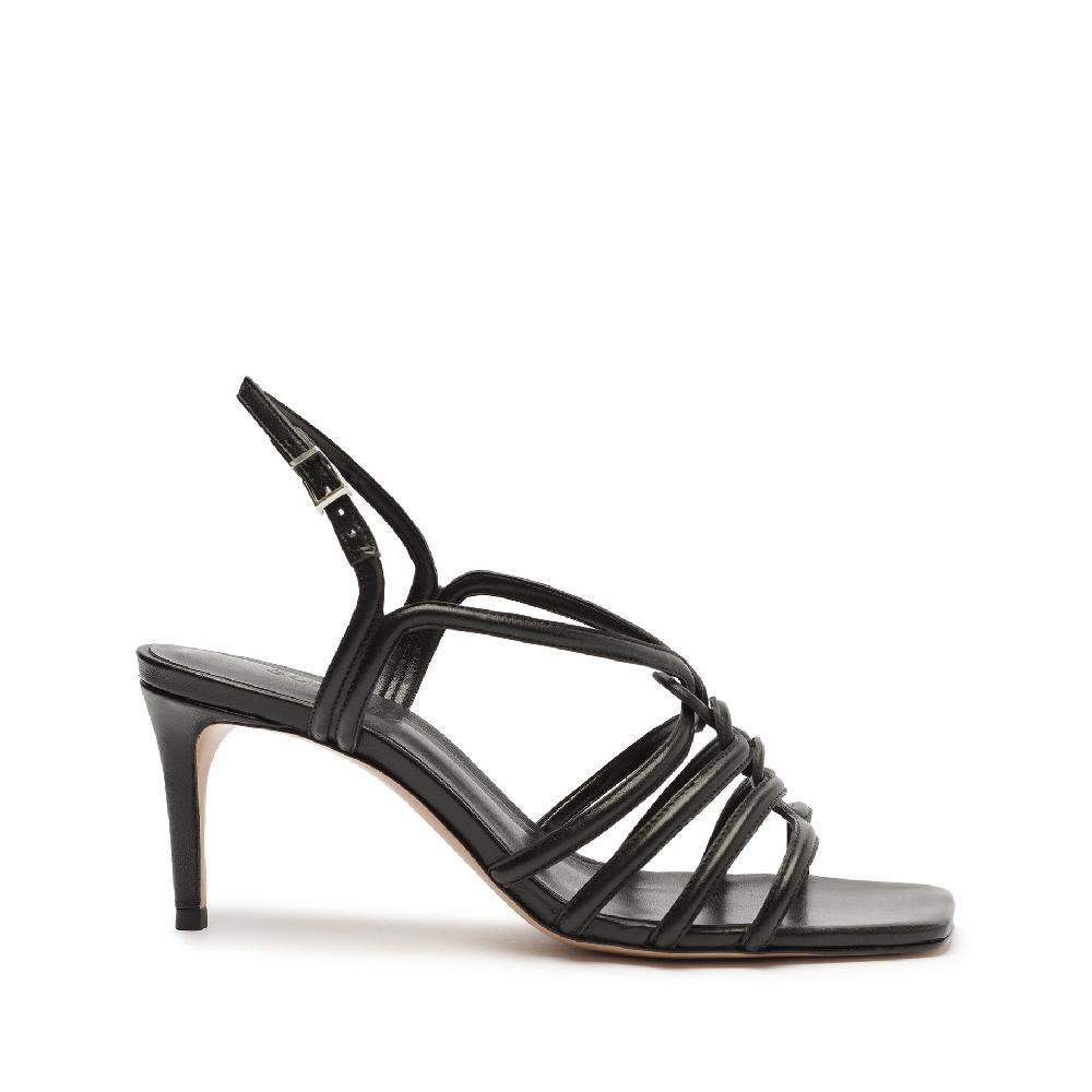schutz Octavia Mid Calf Leather Sandal