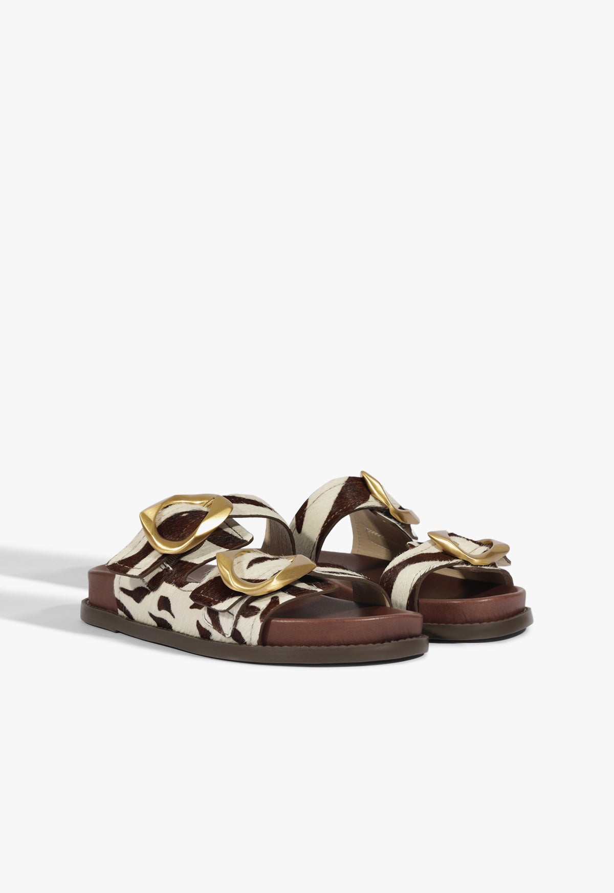 Schutz Olga Animal Print Leather Sporty Sandal