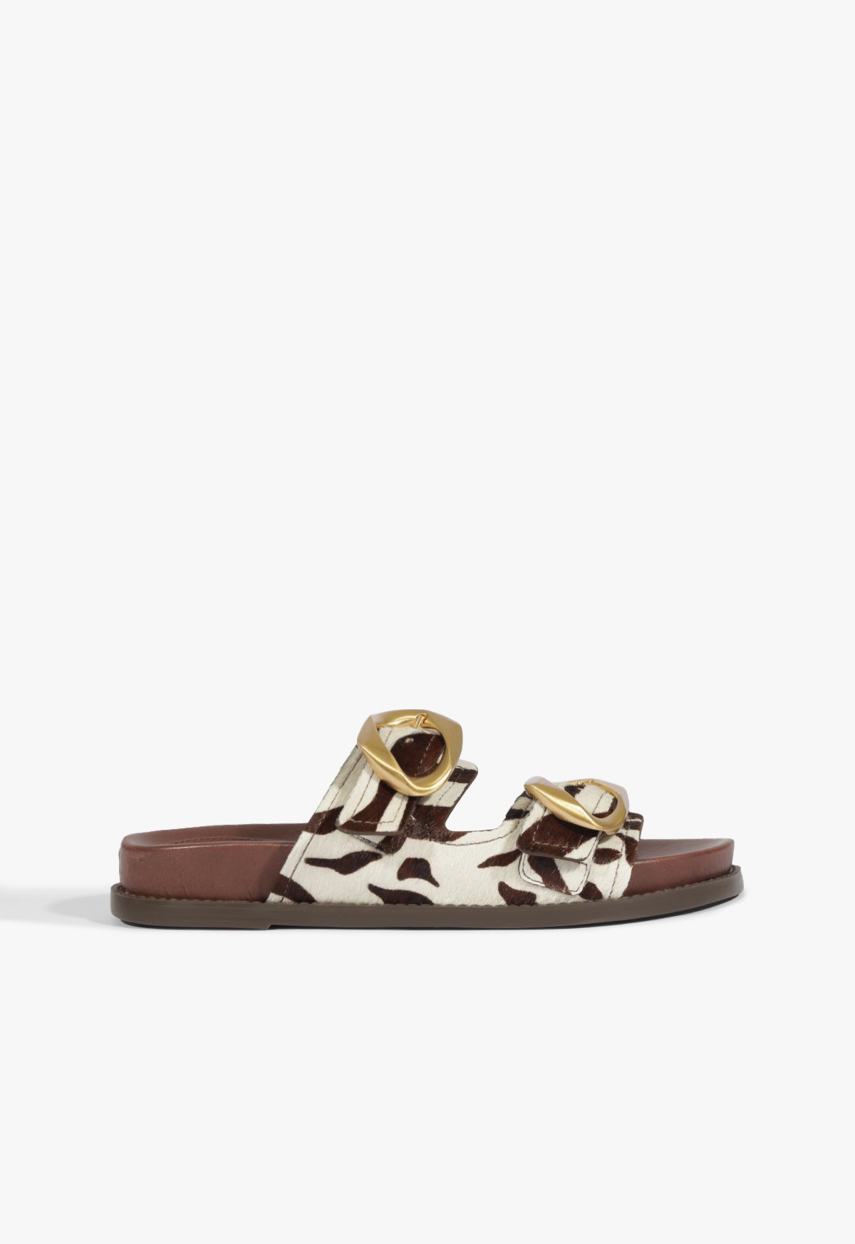 schutz Olga Animal Print Leather Sporty Sandal