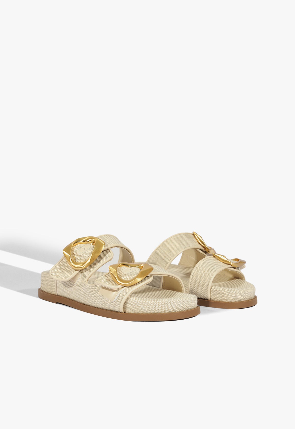 Schutz Olga Beige Linen Sporty Sandal