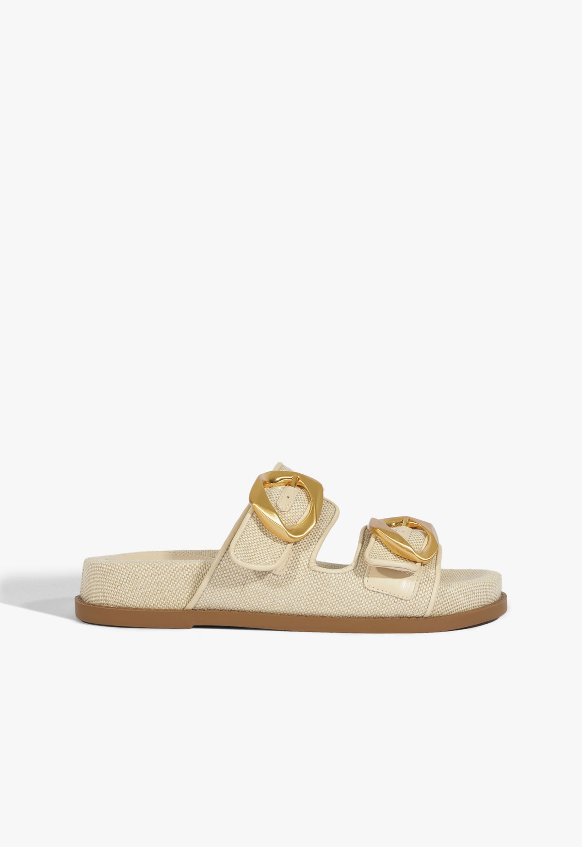 schutz Olga Beige Linen Sporty Sandal