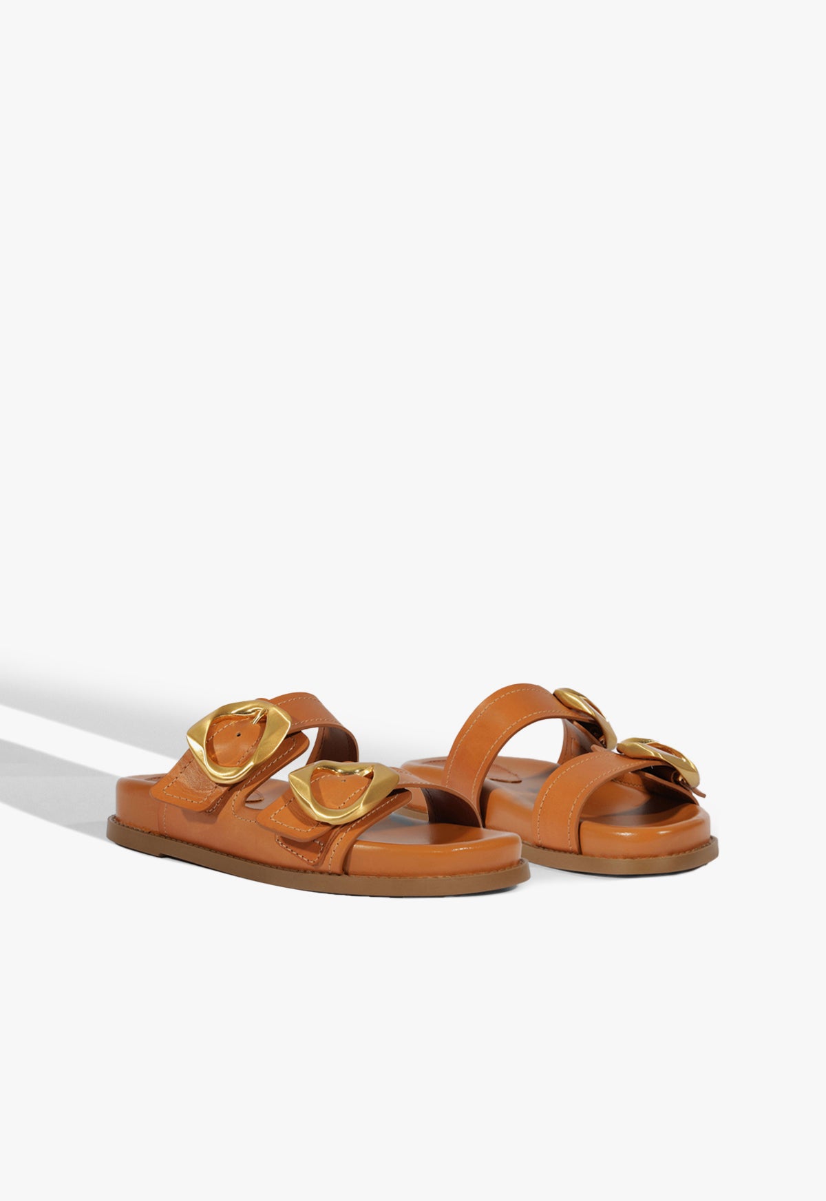 Schutz Olga Brown Leather Sporty Sandal