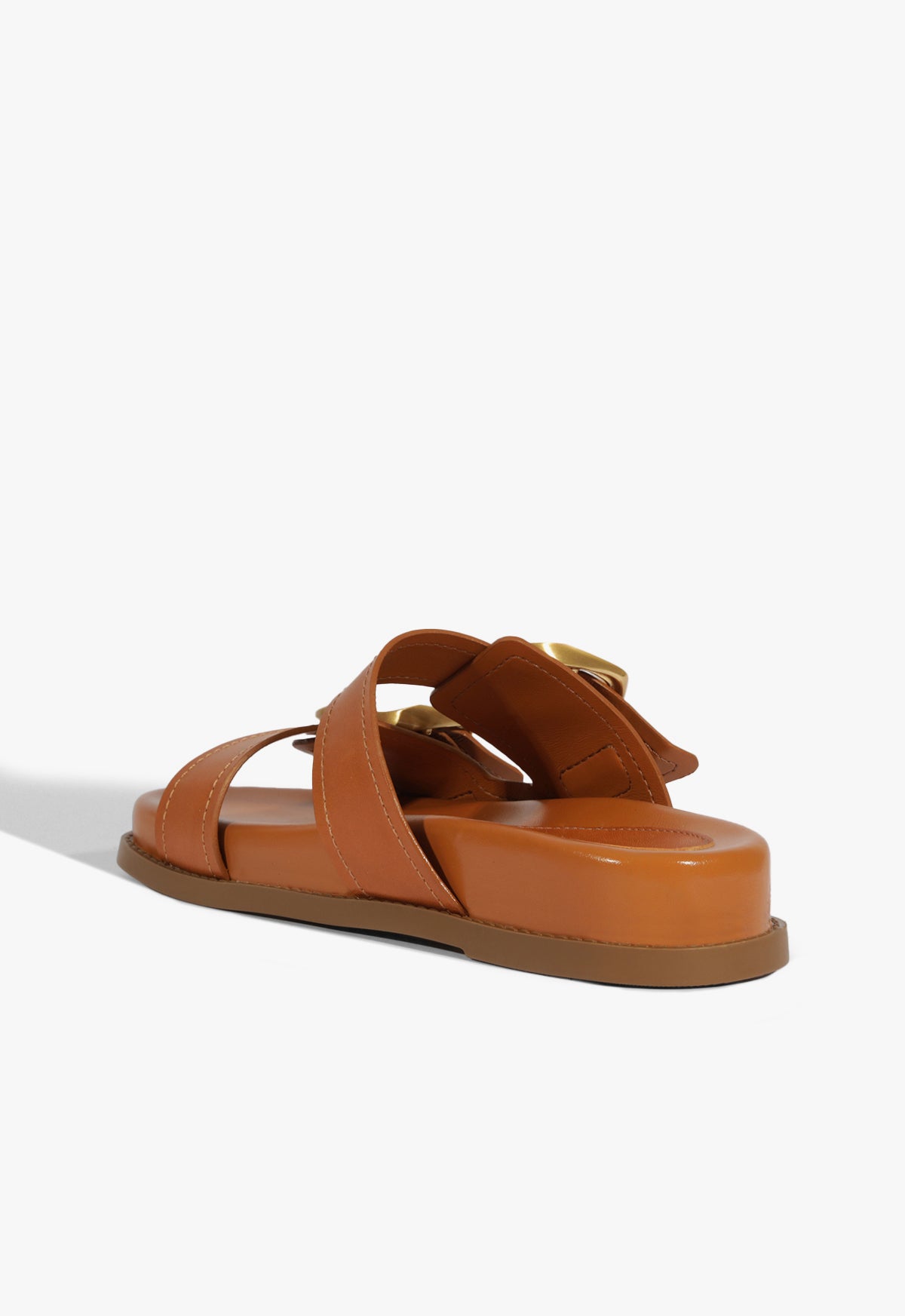 Schutz Olga Brown Leather Sporty Sandal