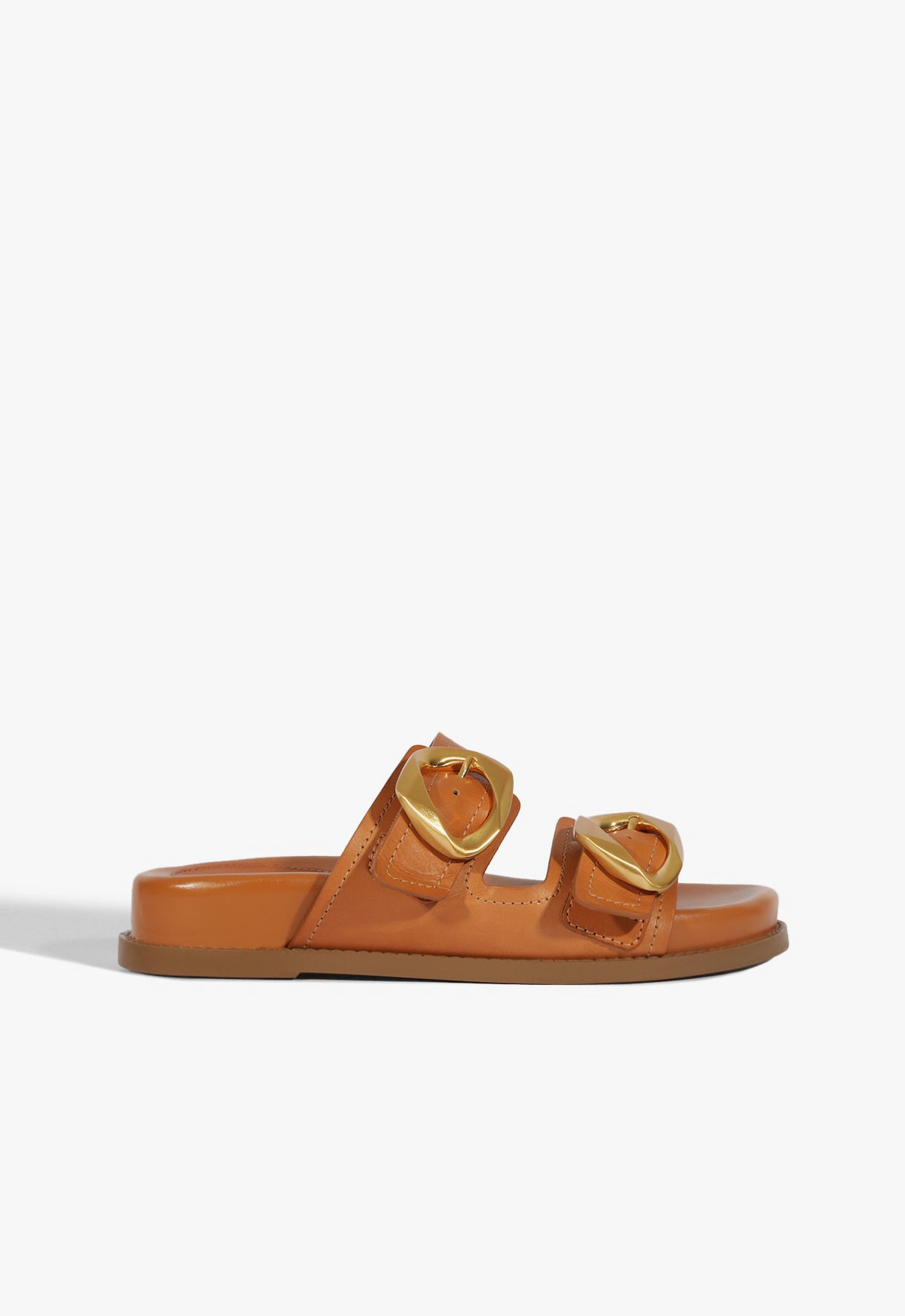 schutz Olga Brown Leather Sporty Sandal