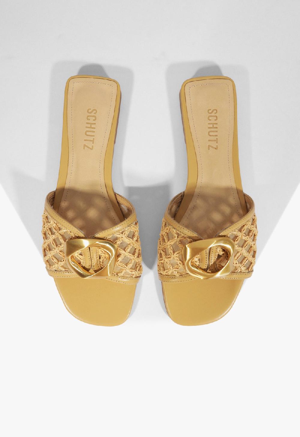 Schutz Olga Embroidery Synthetic Sandal