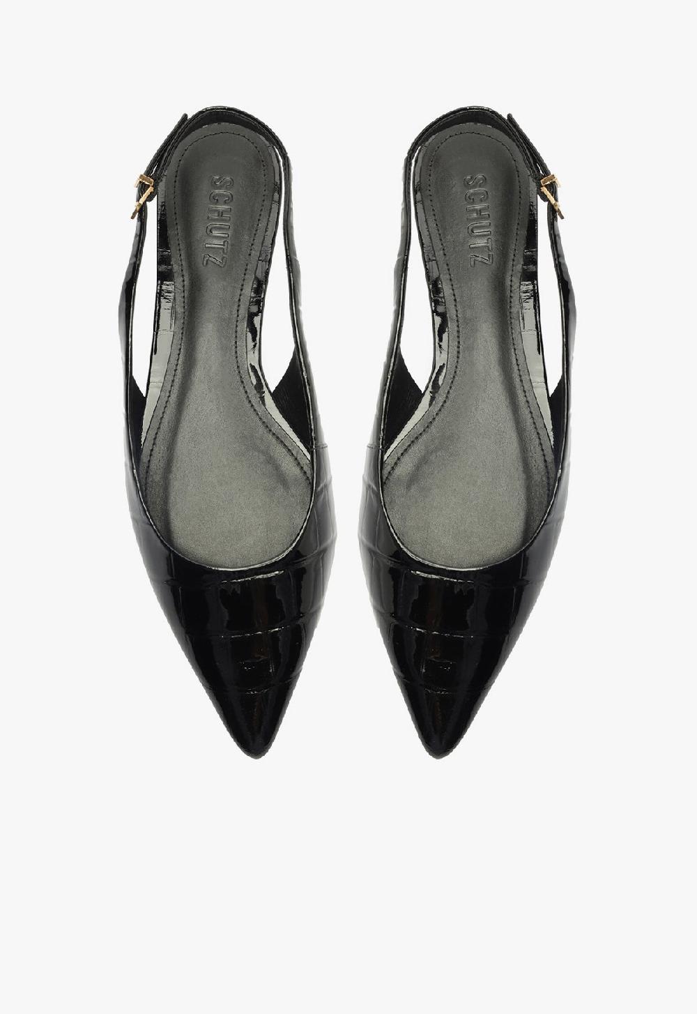 Schutz Paola Black Leather Flat