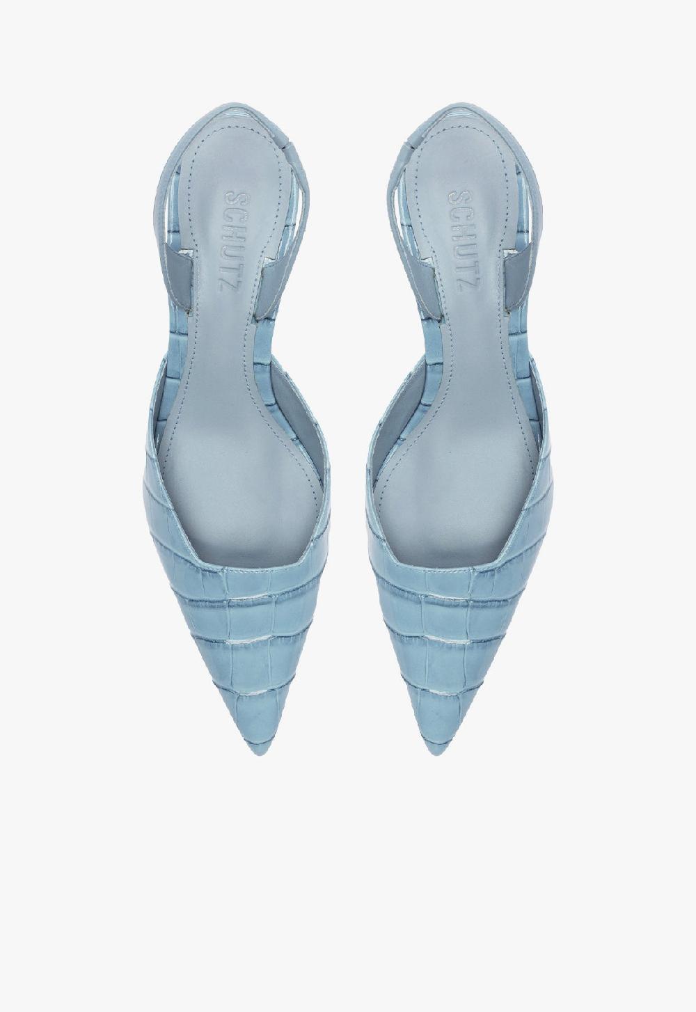 Schutz Paola Mid Stiletto Blue Pump